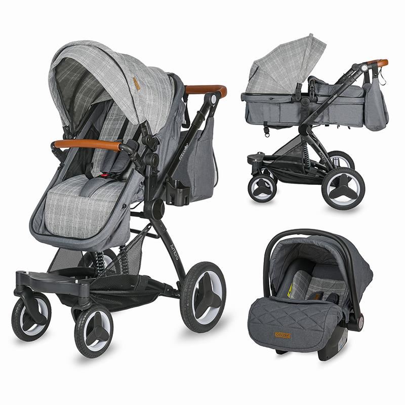 Carucior transformabil 3in1 Coccolle Ambra Urban Grey image 2