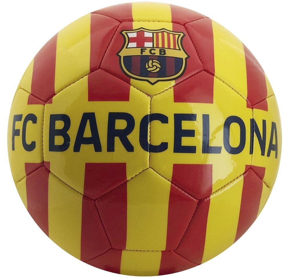 Minge de fotbal FC Barcelona CATALUNYA Yellow Red Stripes marimea 5 image 2