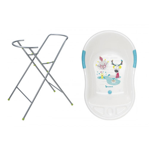 Badabulle - Set cadita ergonomica si suport pentru cadita Fun - White