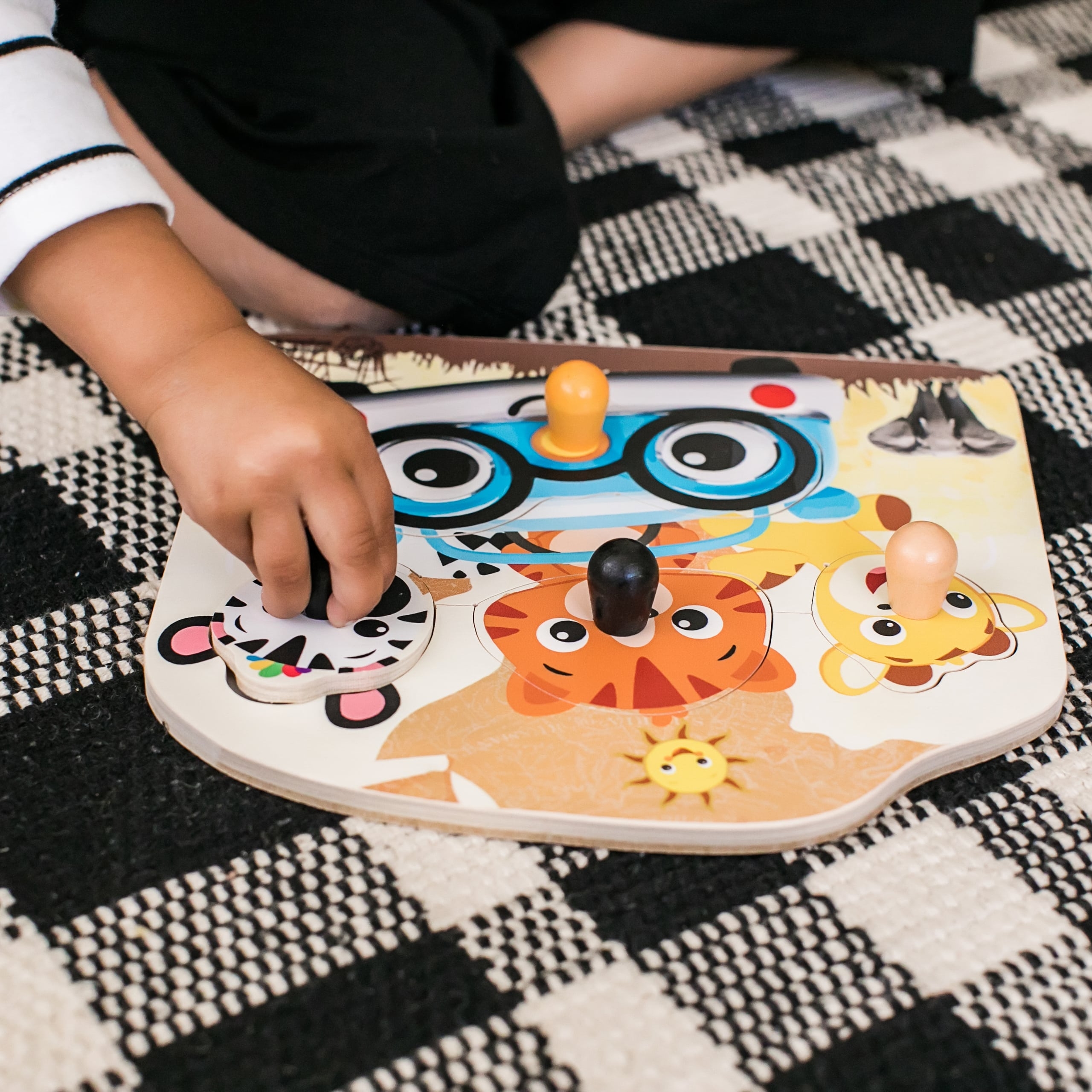 Baby Einstein - Jucarie de lemn Hape Friendly Safari Faces™ Puzzle image 1