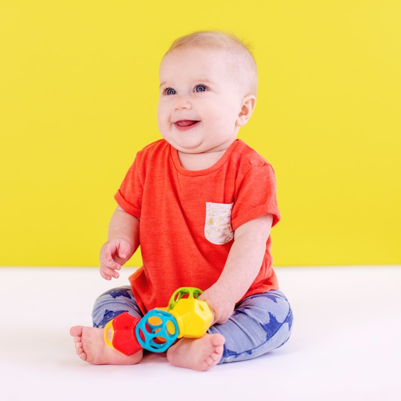 Bright Starts - Jucarie Clicky Twister™ Easy-Grasp Rattle Oball image 2