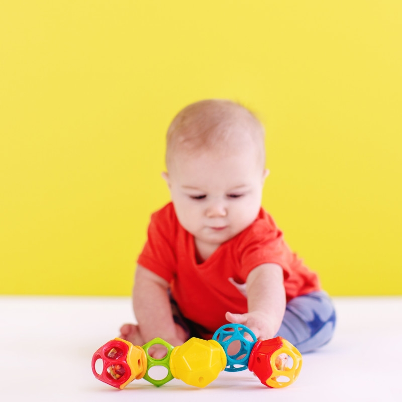 Bright Starts - Jucarie Clicky Twister™ Easy-Grasp Rattle Oball image 3