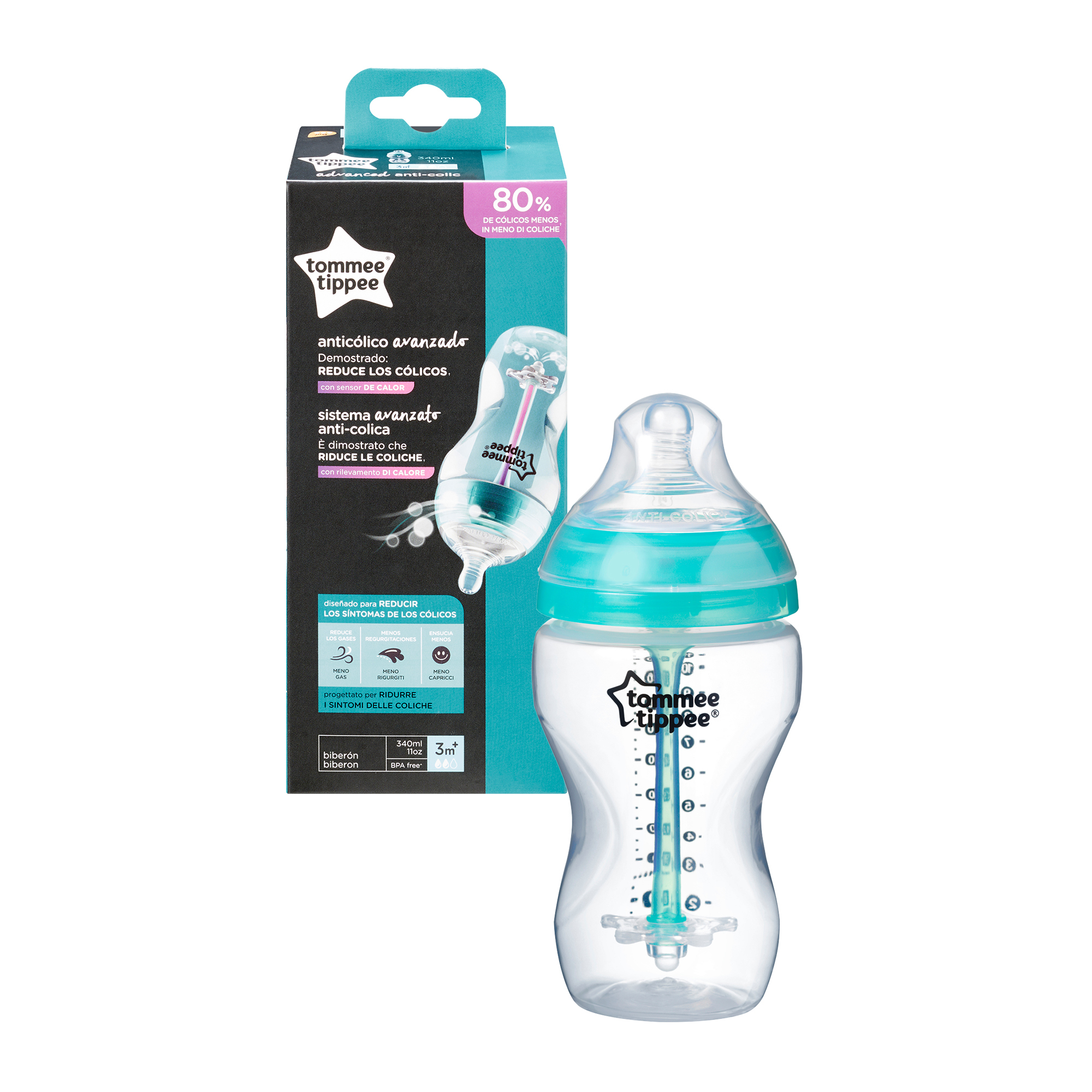 Biberon Advanced cu Sistem de Ventilatie, Tommee Tippee, 340 ml, 1 buc image 2