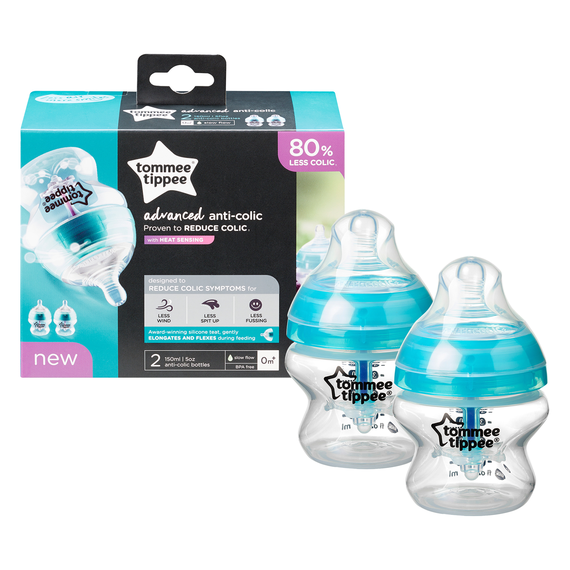 Biberon Tommee Tippee Advanced cu Sistem de Ventilatie 150 ml, 2 buc image 3