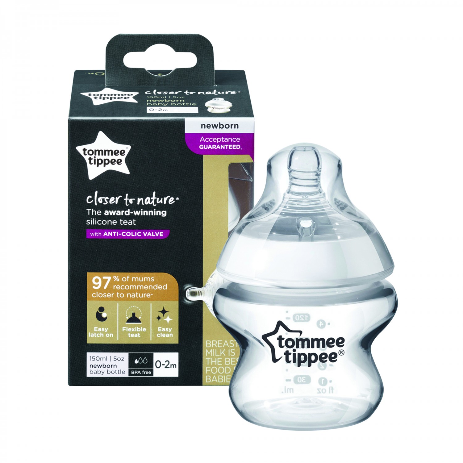 Biberon, Tommee Tippee, 1 Buc, 150ml PP cu flux extra-lent