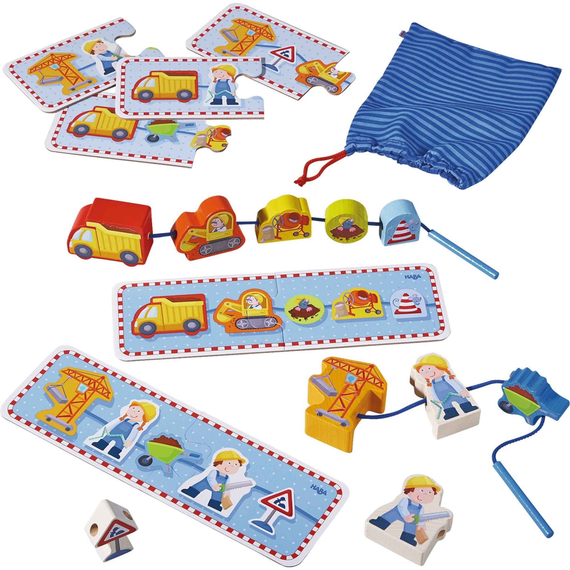 Joc de indemanare si puzzle, Haba, Santier, 18luni+