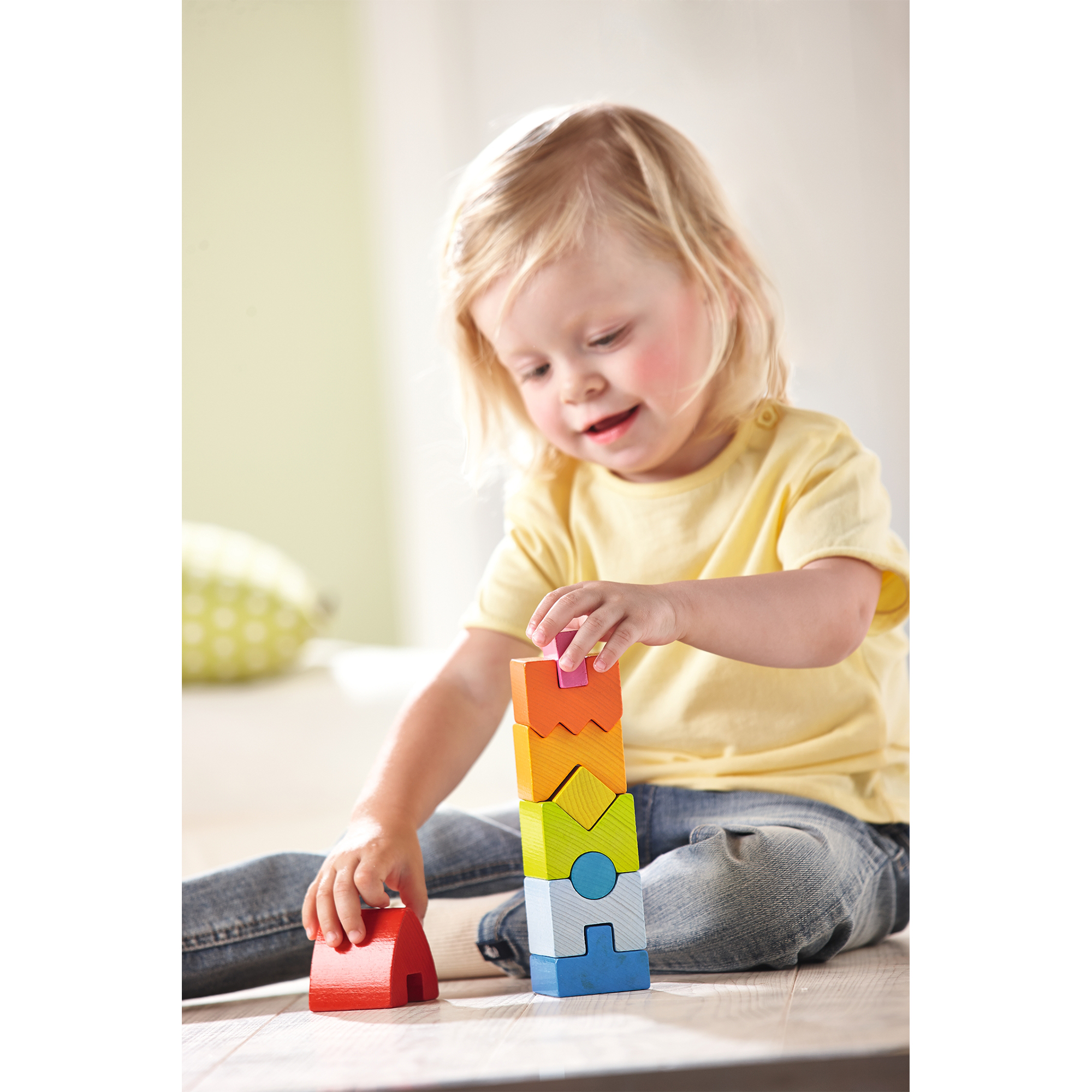 Joc de indemanare, Haba, Geometric Tower, 9 piese, 12luni+ image 1