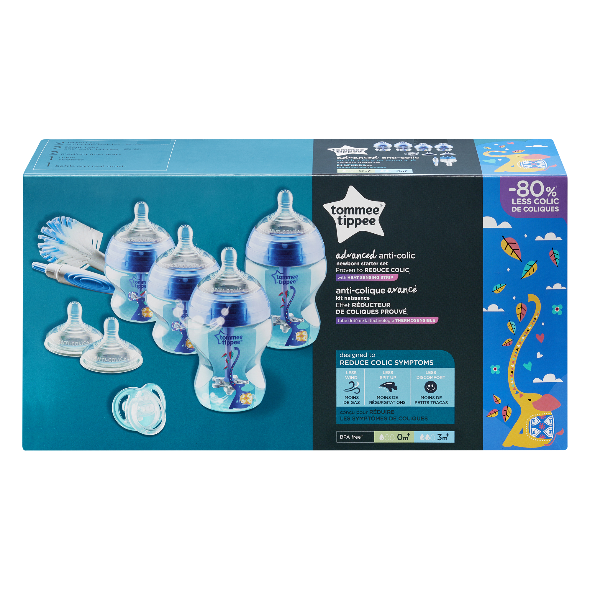 Kit biberoane nou-nascut Tommee Tippee Advanced, cu sistem de ventilatie, 0 luni +, Albastru image 1