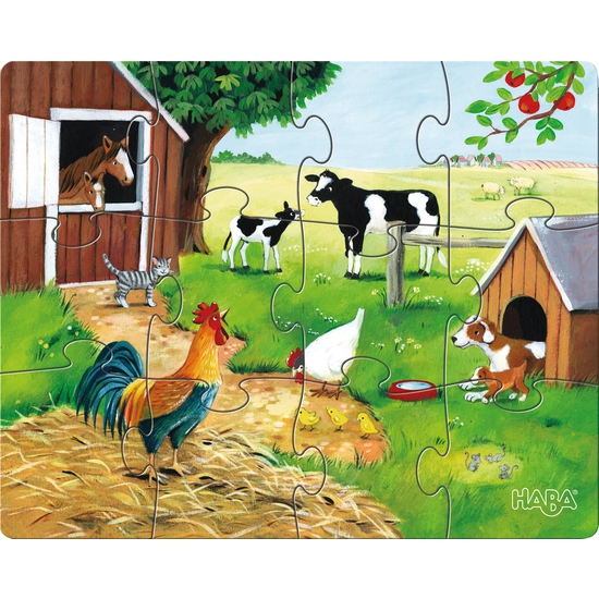 Puzzle cu animale, 3 modele, Haba, 3ani+ image 3