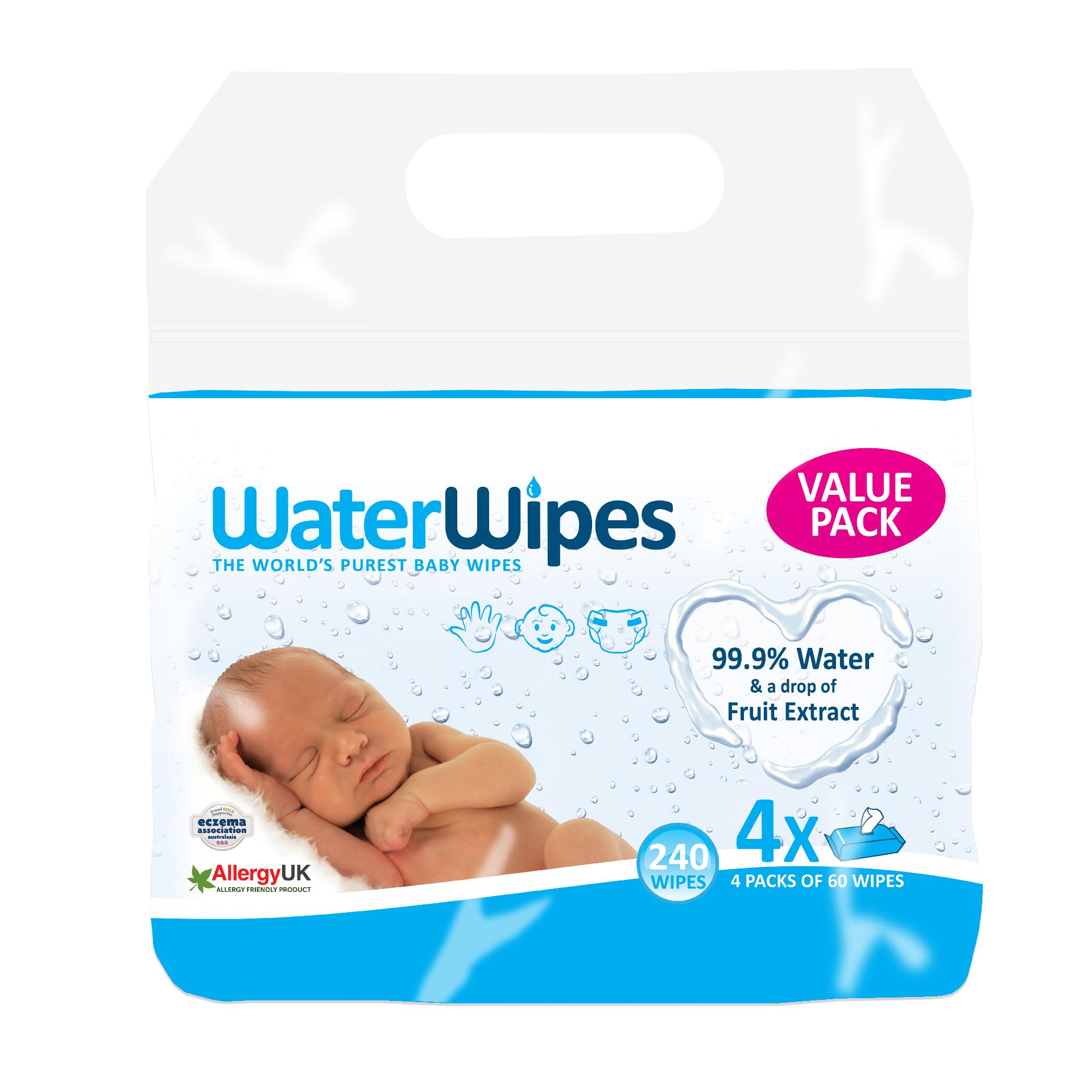 Servetele umede pentru bebelusi WaterWipes 4x60 buc, 0luni + image 1