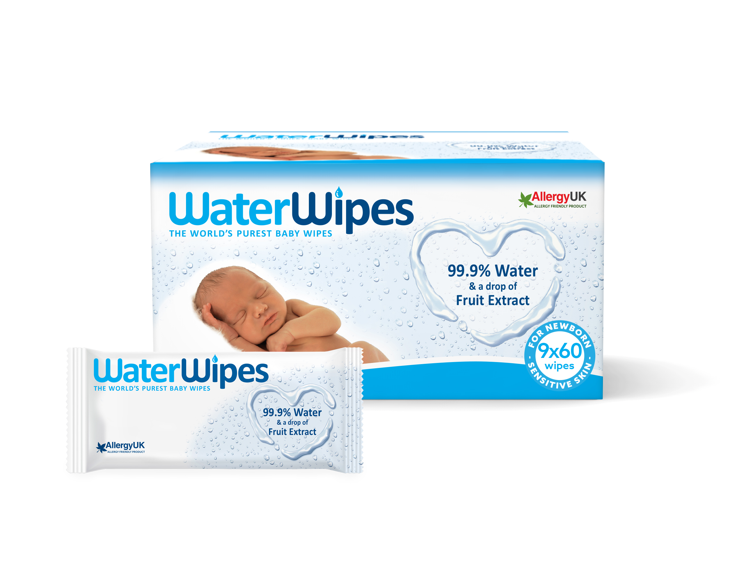 Servetele umede pentru bebelusi WaterWipes 9x60 buc, 0luni +