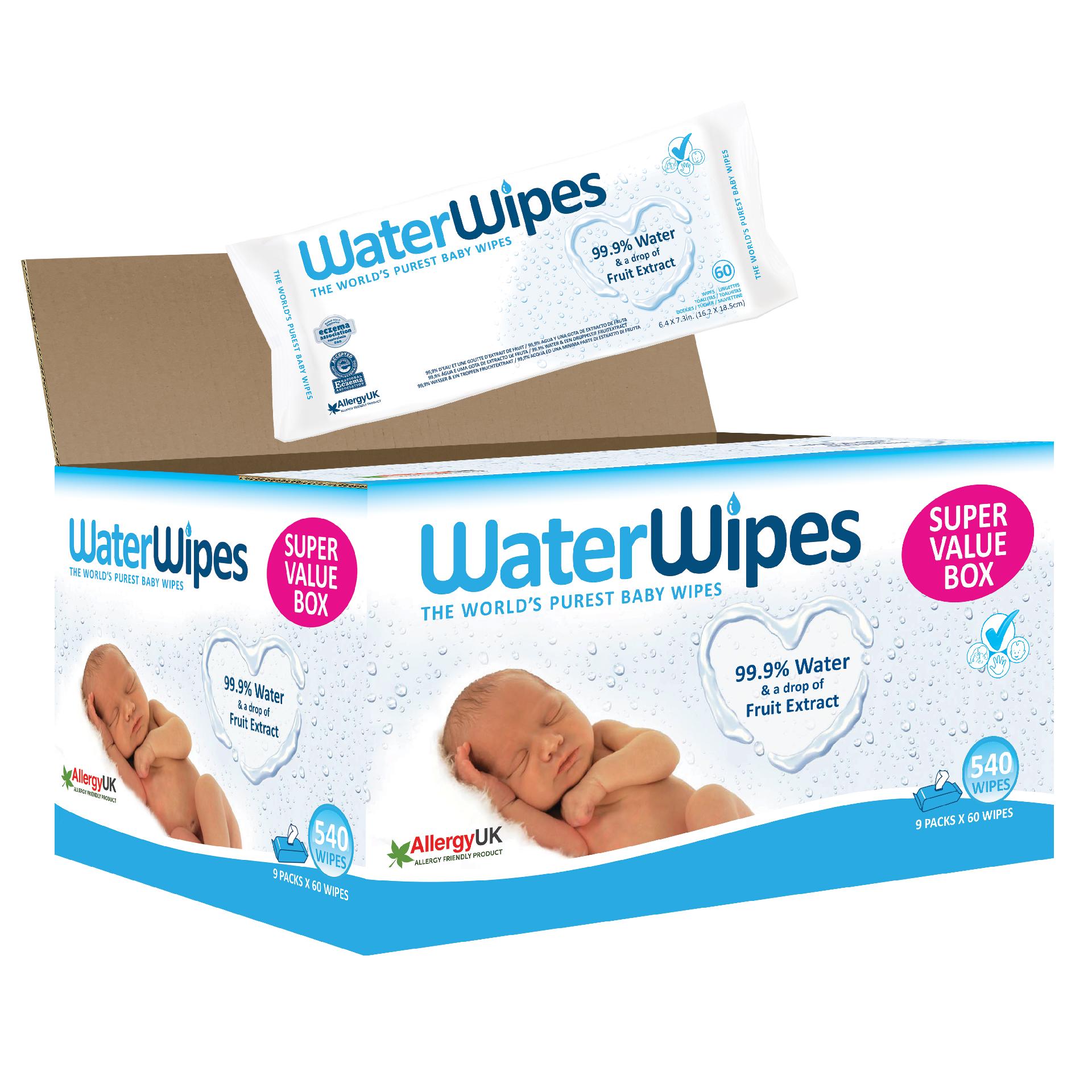Servetele umede pentru bebelusi WaterWipes 9x60 buc, 0luni + image 1