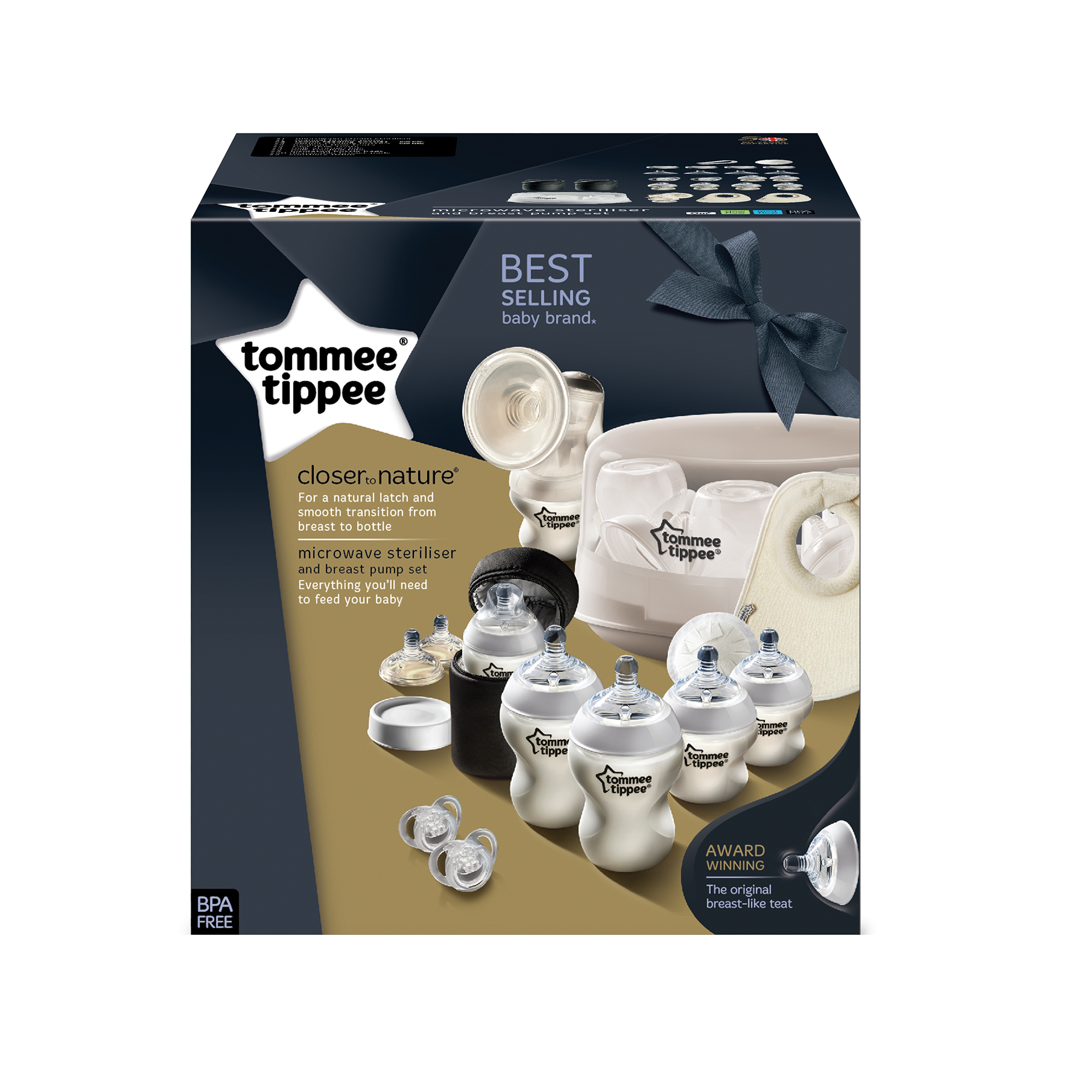 Set sterilizator pentru microunde si pompa de san manuala, Tommee Tippee image 3