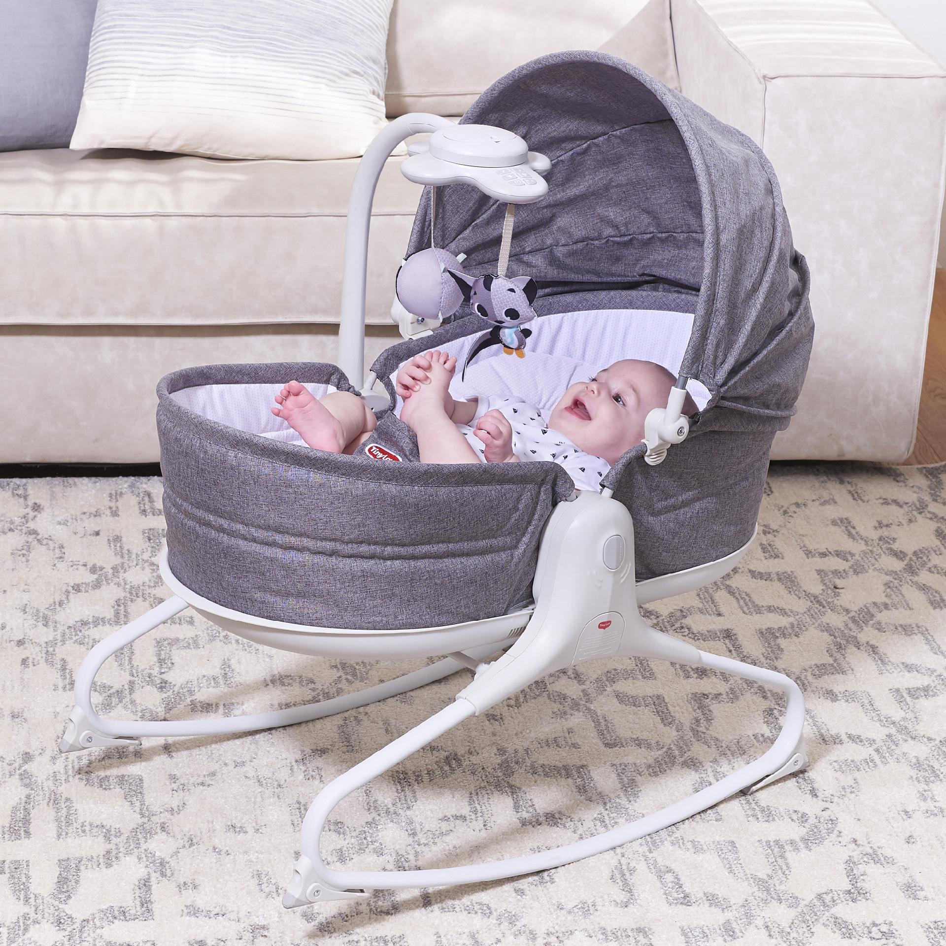 Sezlong 3 in 1 Tiny Love Cozy Rocker Napper, 0 luni plus, Gri cu Alb image 3