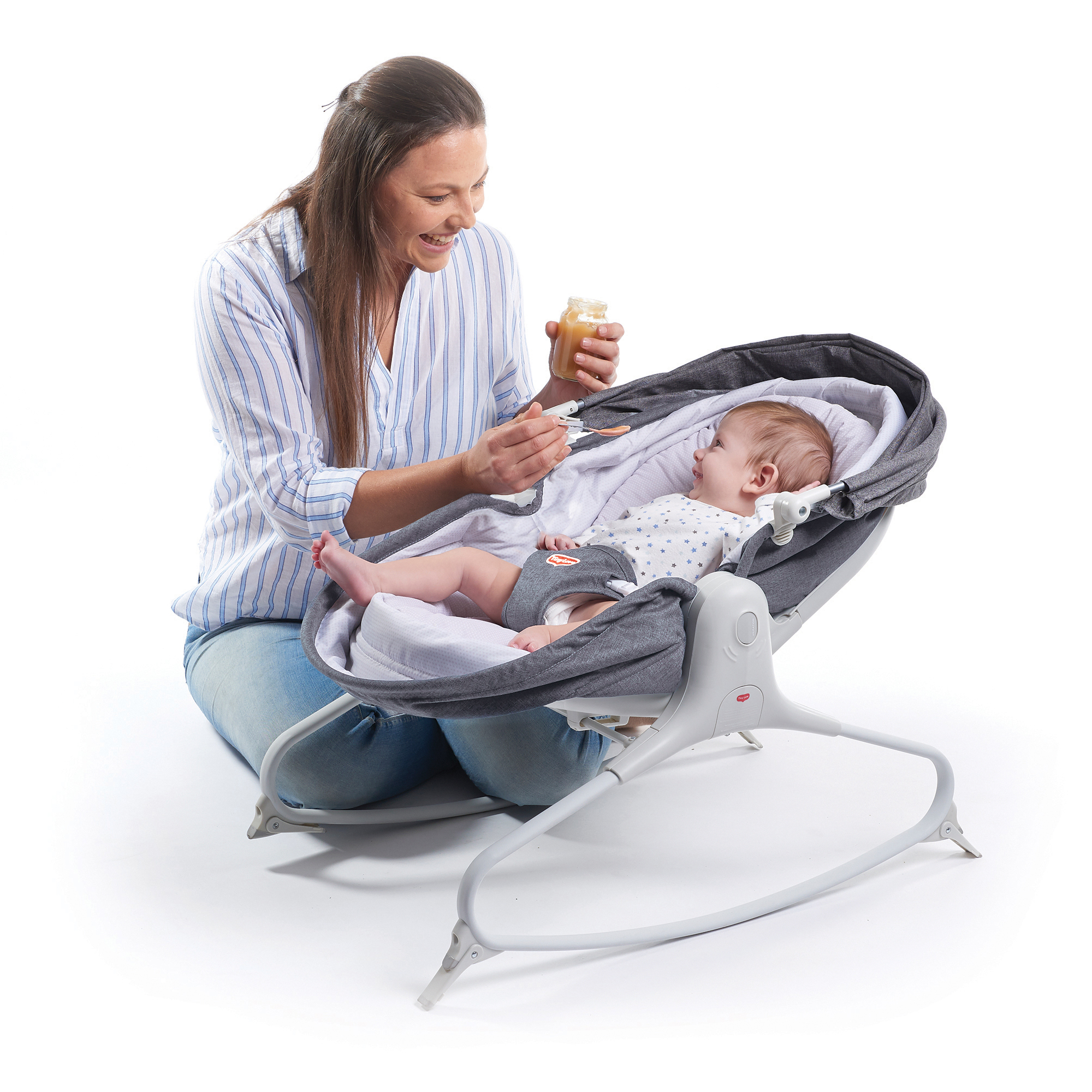 Sezlong 3 in 1 Tiny Love Cozy Rocker Napper, 0 luni plus, Gri cu Alb image 5