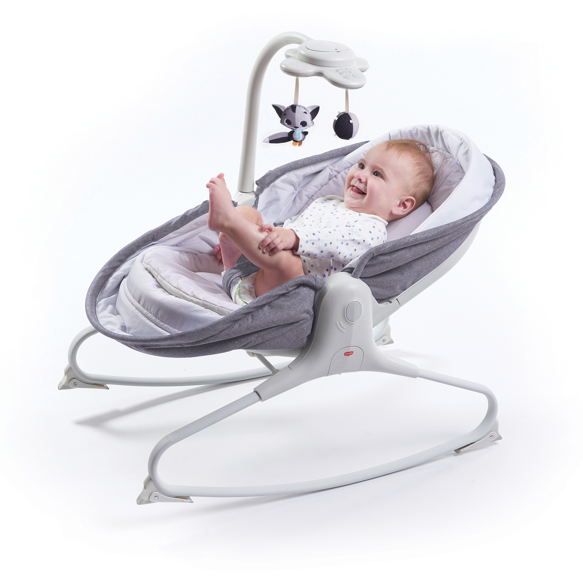 Sezlong 3 in 1 Tiny Love Rocker Napper, 0 luni +, Gri cu Alb image 1