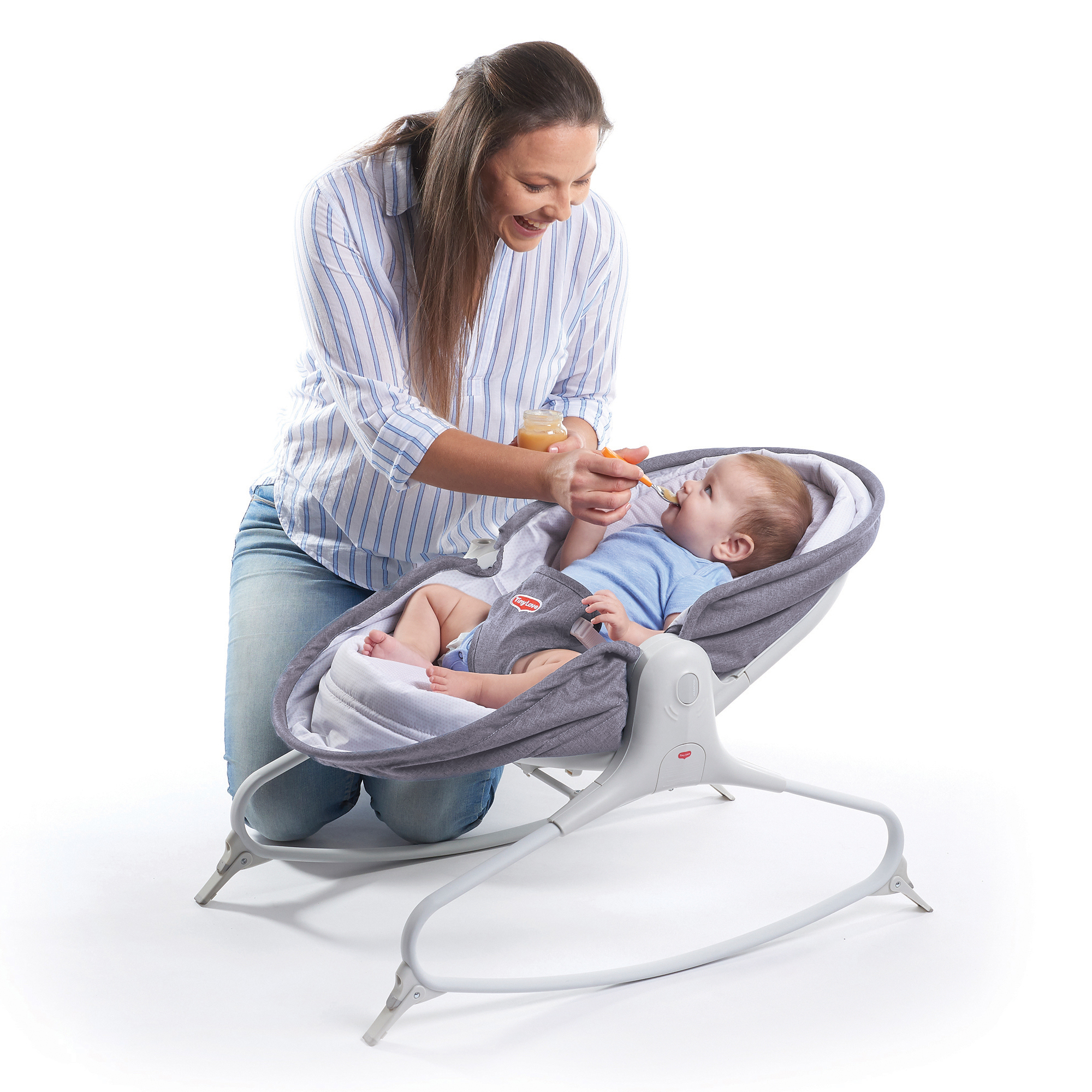 Sezlong 3 in 1 Tiny Love Rocker Napper, 0 luni +, Gri cu Alb image 5