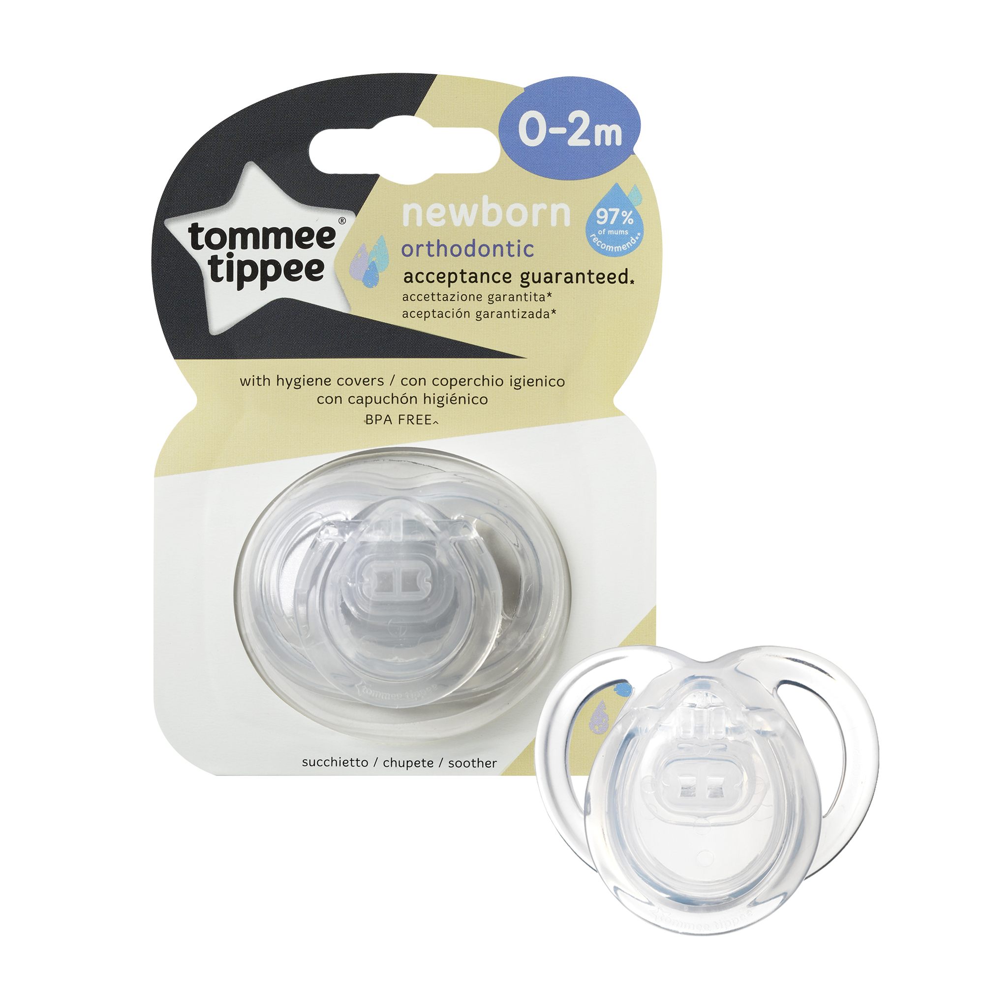 Suzeta ortodontica Newborn, Tommee Tippee, 0-2 luni, 1 buc image 2