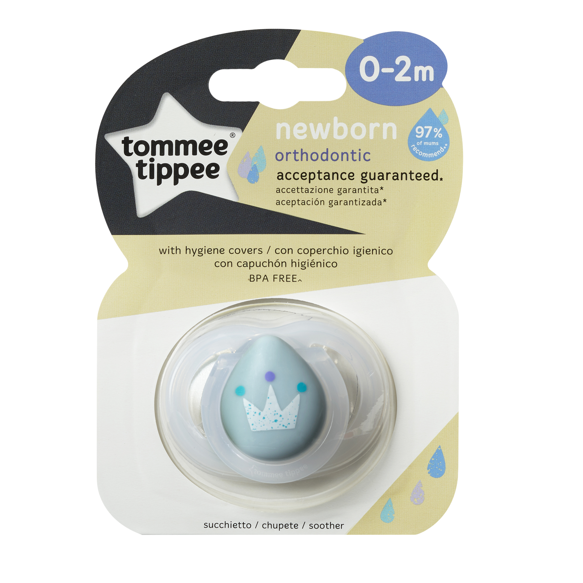 Suzeta ortodontica Newborn, Tommee Tippee, 0-2 luni, baieti, 1 buc image 3