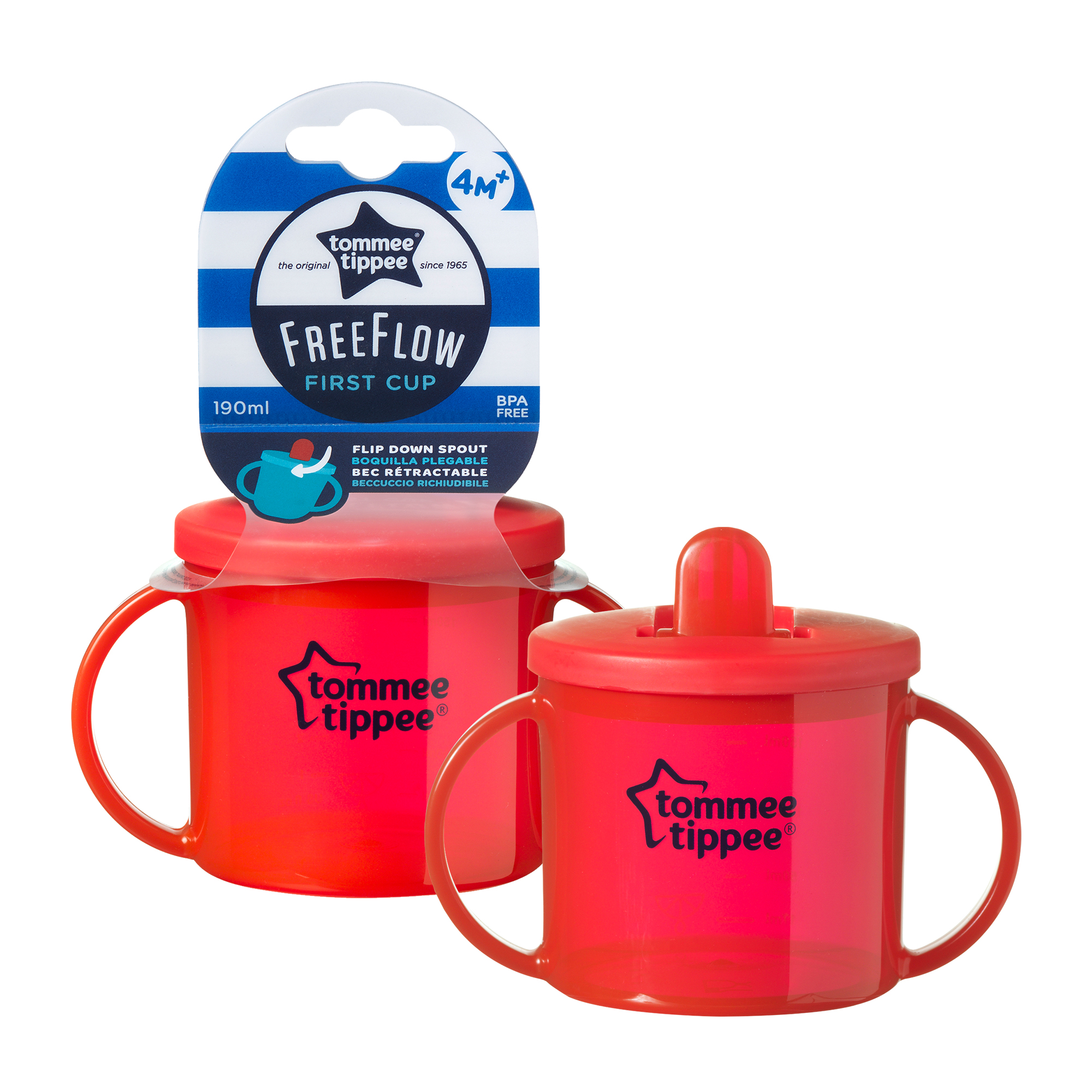 Basics Cana First Cup, Tommee Tippee, gradata, 190ml, Rosu