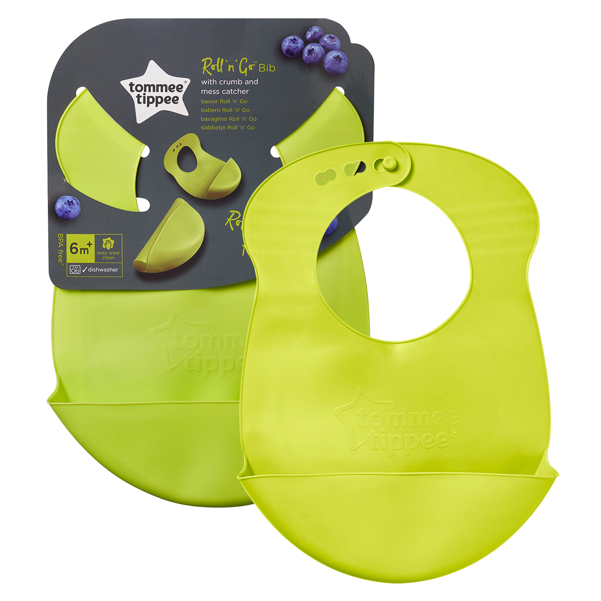 Baveta Roll & Go Explora, Tommee Tippee, Verde