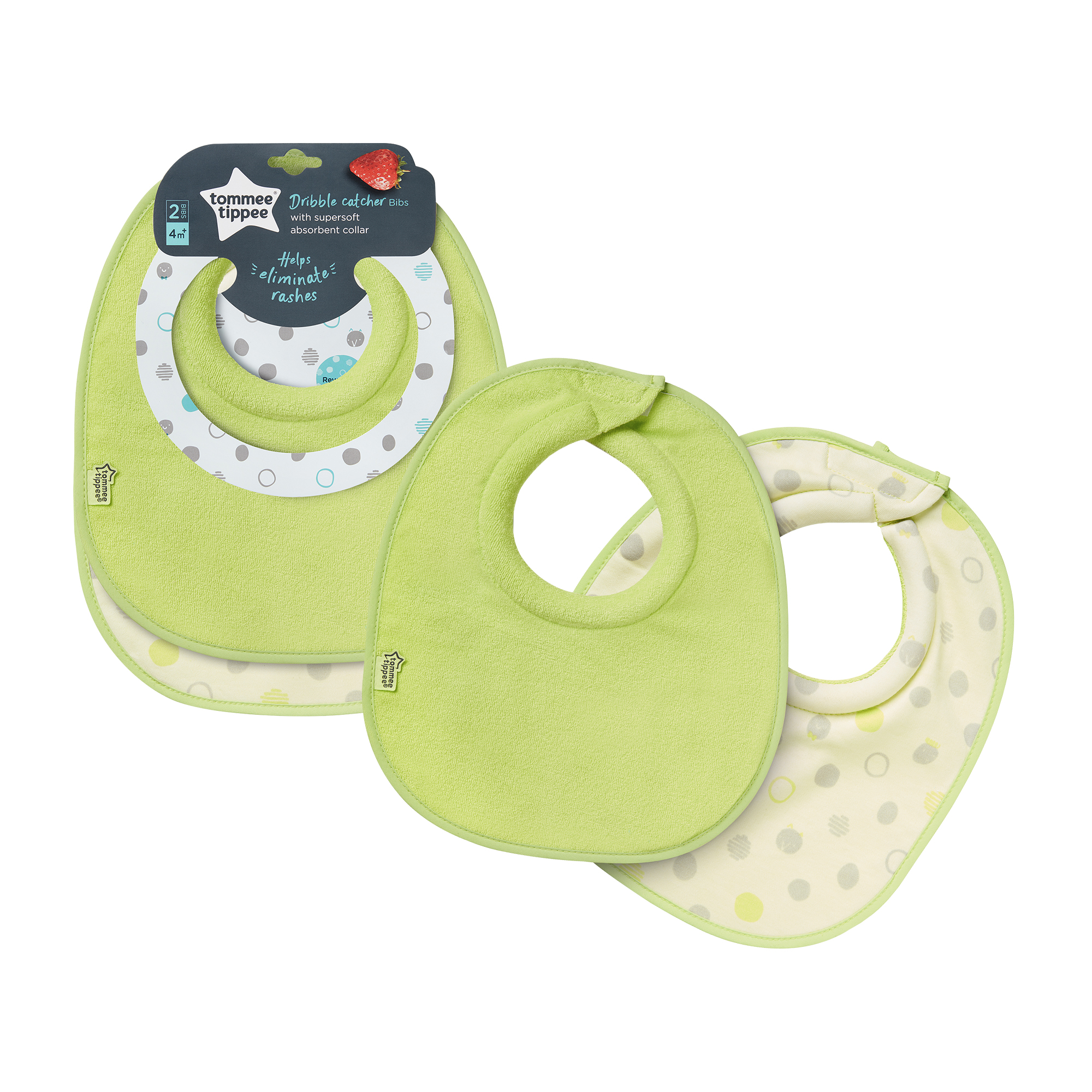 Baveta Tommee Tippee Dribble Catcher, 4luni+, 2 buc, Verde