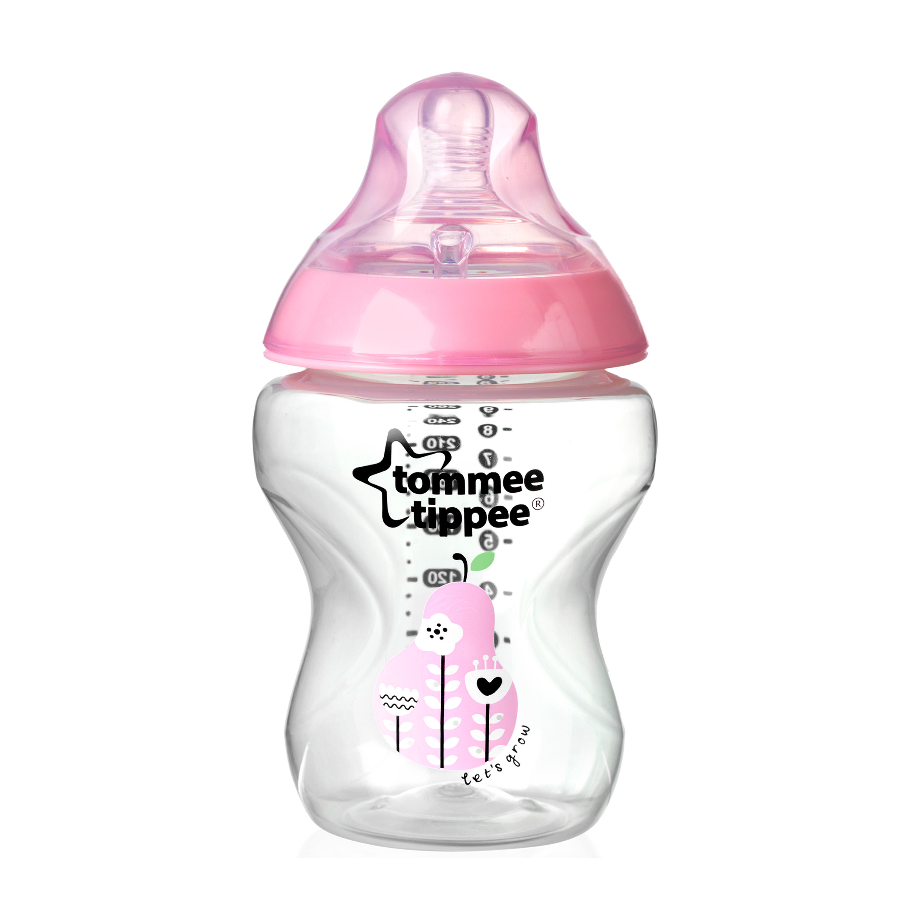 Biberon Decorat 260 ml PP x 2 buc, Roz, Tommee Tippee image 1