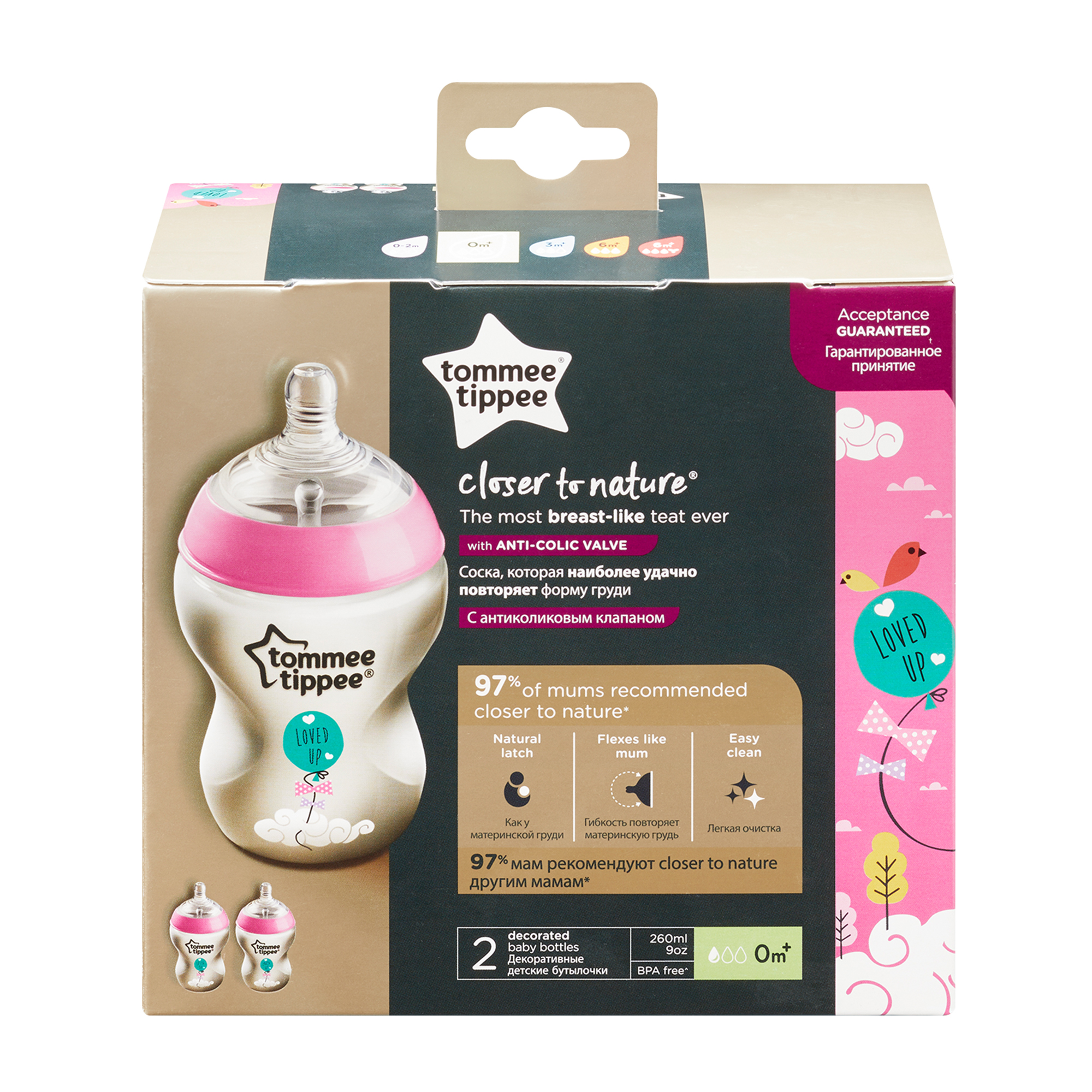 Biberon Decorat, Tommee Tippee, 2 buc, 260ml PP image 2