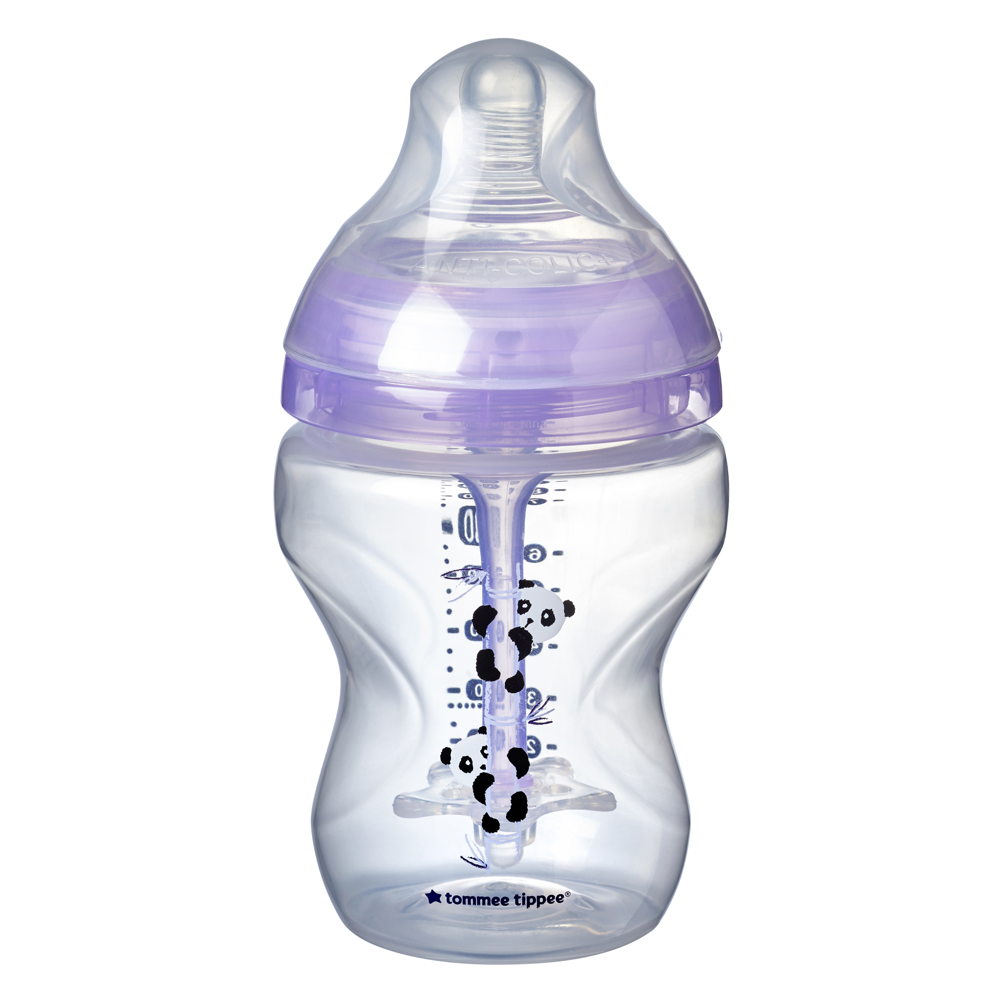 Biberon, Tommee Tippee Advanced, cu sistem de ventilatie, 260 ml, PP, Ursuleti Panda, 0 luni +, 1 buc image 1