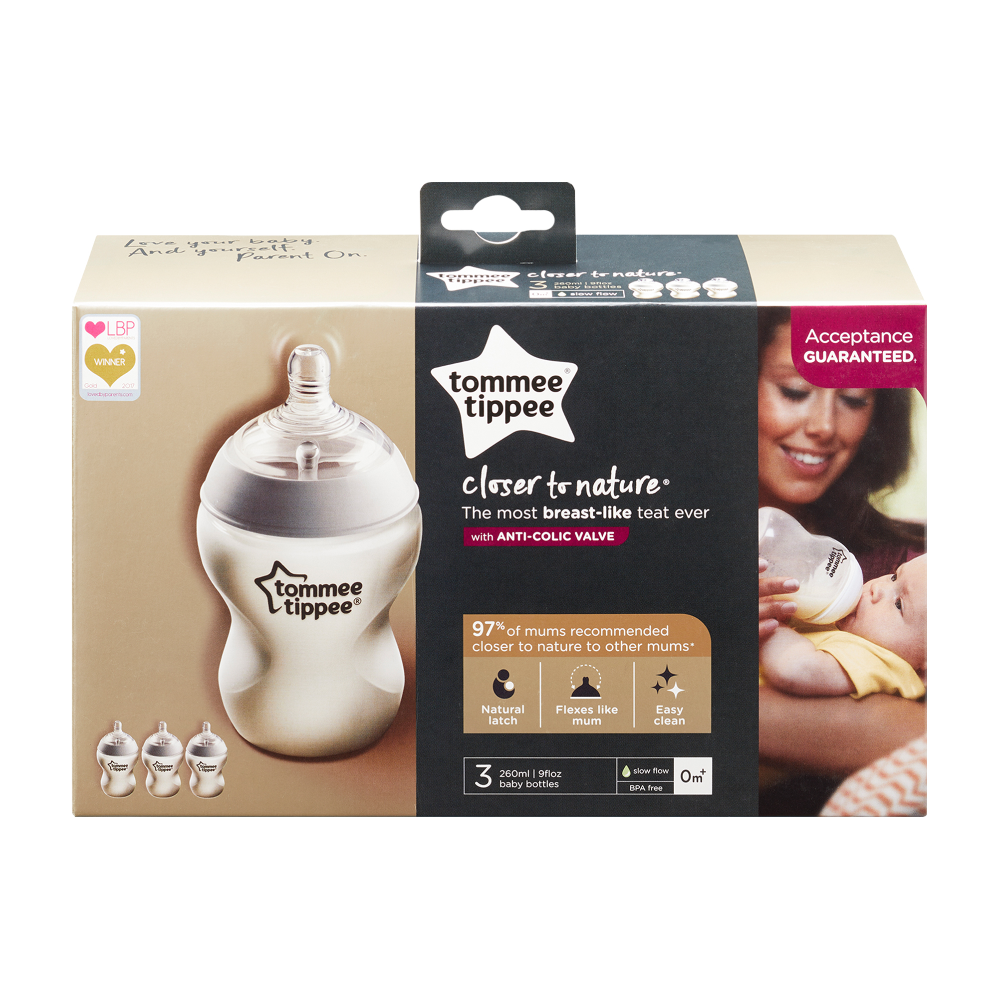 Biberon, Tommee Tippee, 3 buc, 260ml PP image 2