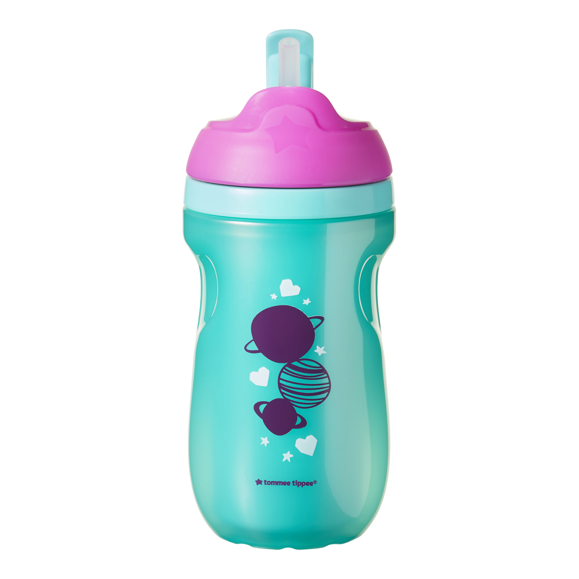 Cana cu pai izoterma,Tommee Tippee, 260 ml x 1 buc, 12 luni+, Roz / Turquoise image 1