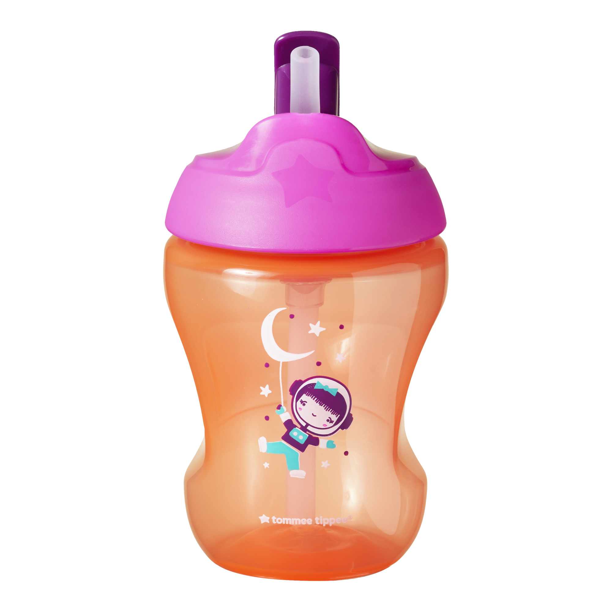 Cana cu pai, ONL,  Tommee Tippee, 230 ml x 1 buc, 7luni+, Astronaut Fetita image 1