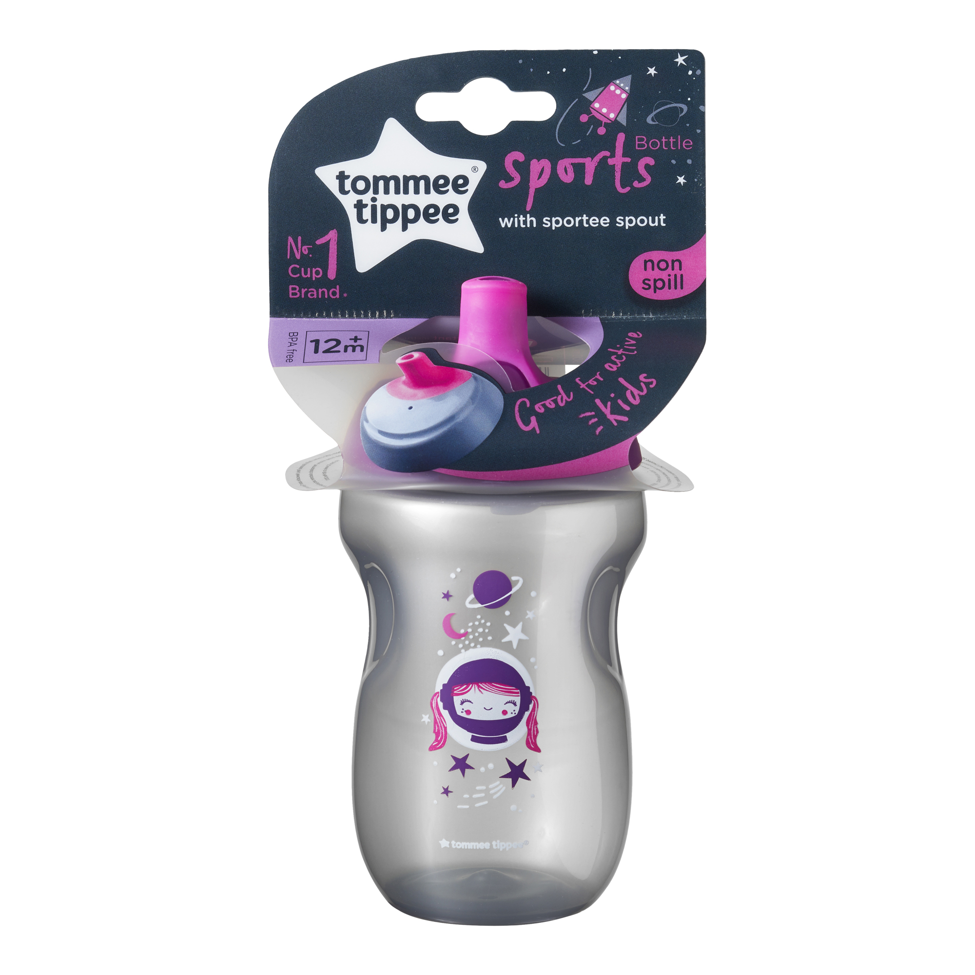 Cana Tommee Tippee Sports Explora, 300 ml, 12 luni +, Cosmos fetita, 1 buc