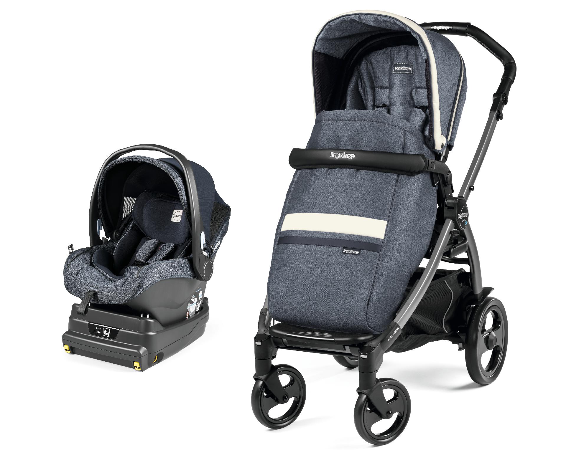 Carucior 2 in 1 Peg Perego, Book 51 Titania i-Size (baza i-size inclusa), Luxe Mirage (sasiu + hamac + scaun auto), 0 - 22 kg