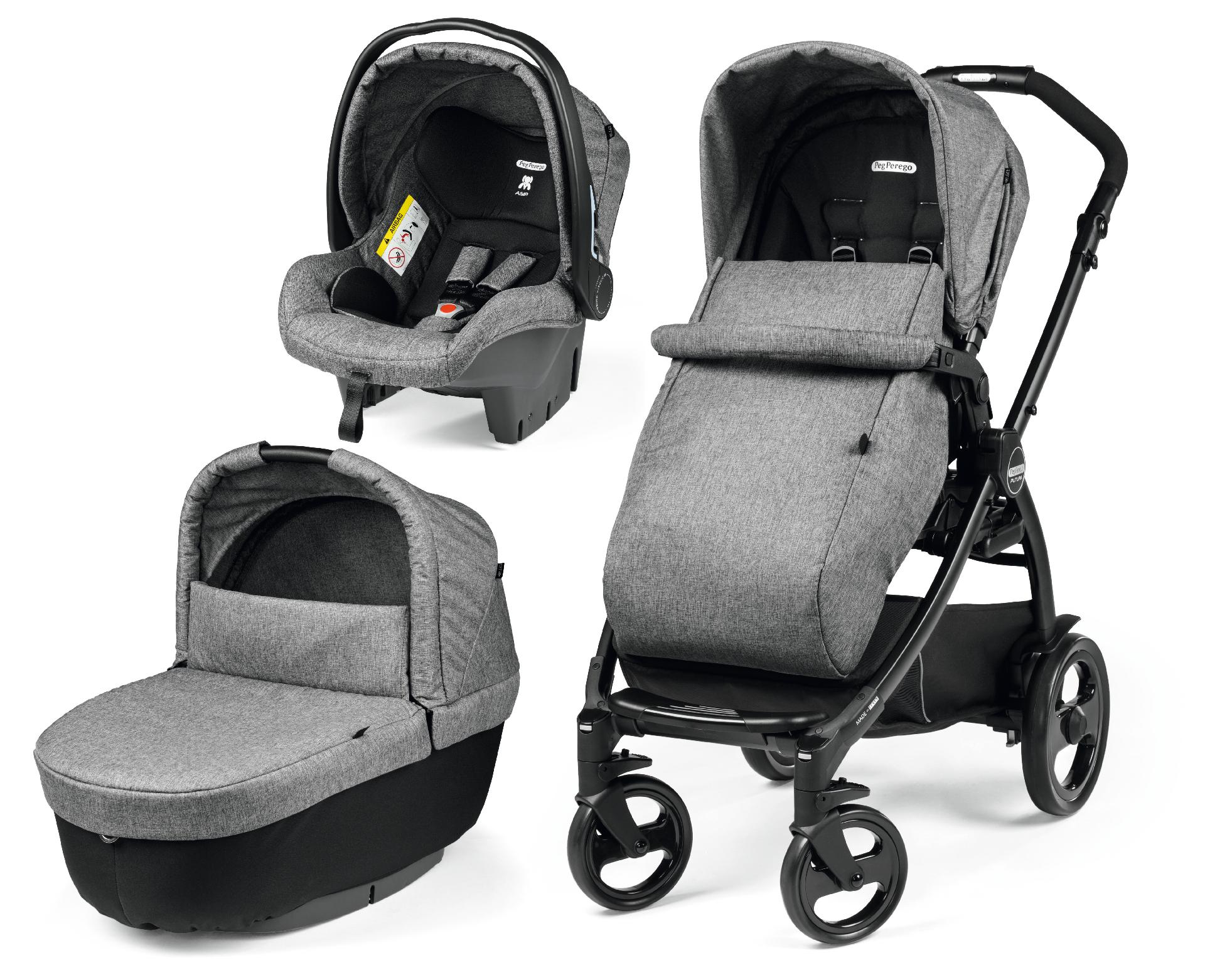 Carucior 3 in 1, Peg Perego, Book 51, Titania Primoviaggio SL, 0-22 kg, Futura Cinder, Gri