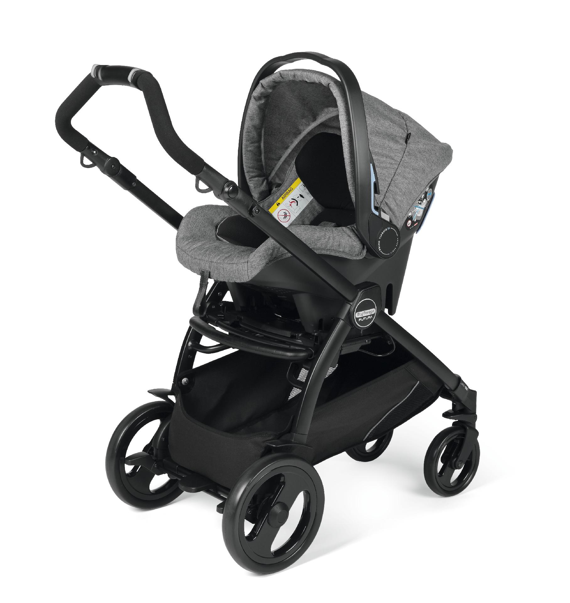 Carucior 3 in 1, Peg Perego, Book 51, Titania Primoviaggio SL, 0-22 kg, Futura Cinder, Gri image 3