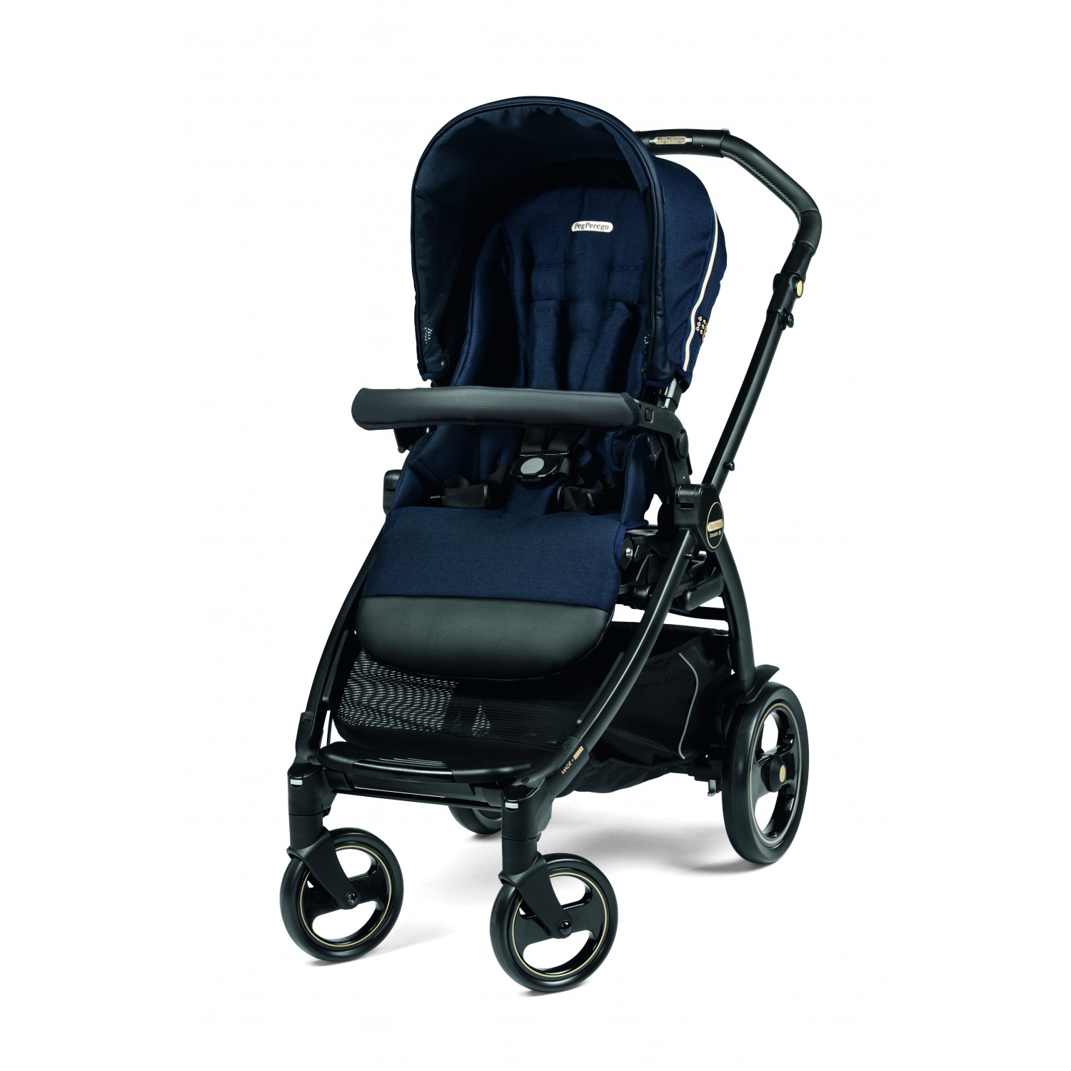 Carucior 3 In 1, Peg Perego, Book 51, Black and Gold, Rock Navy image 1