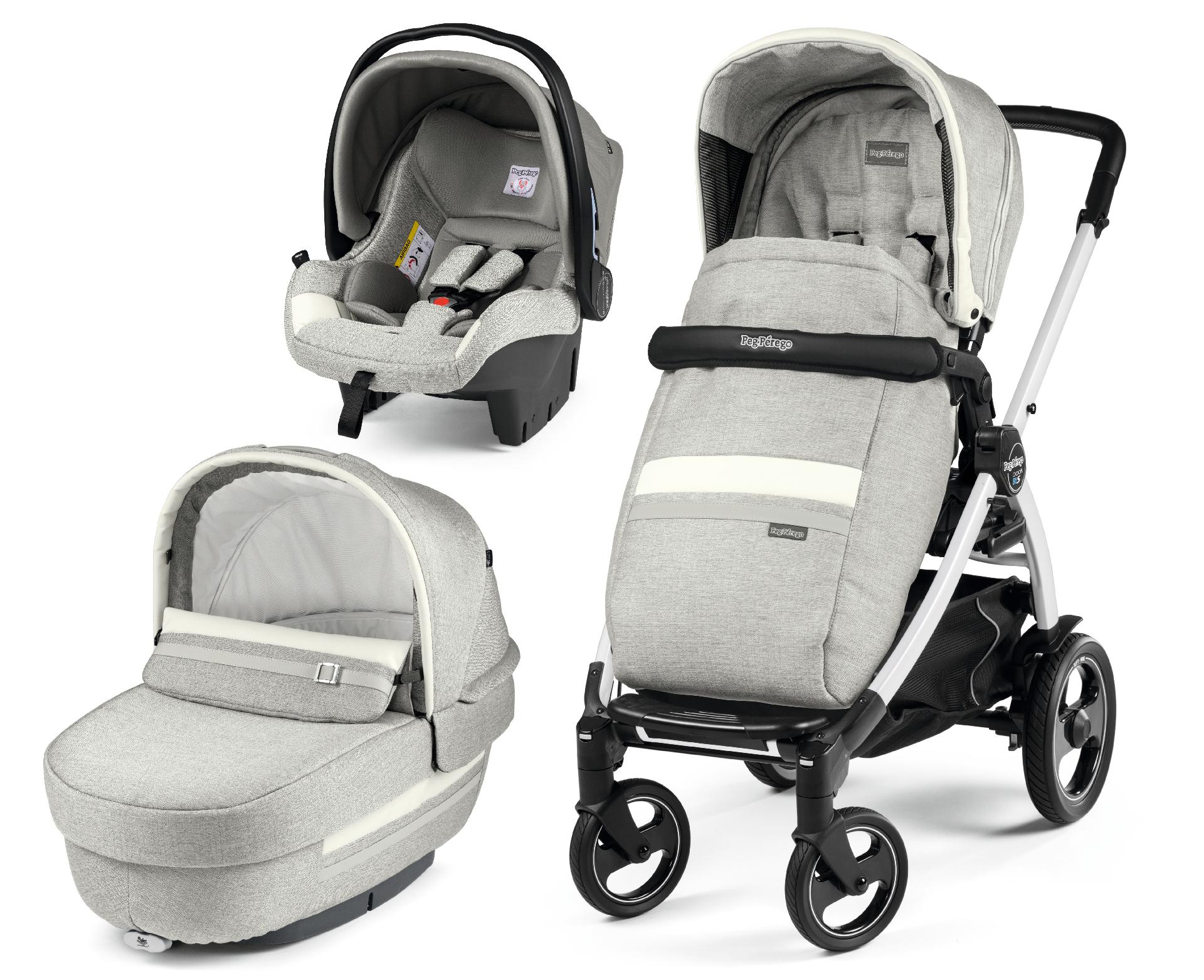 Carucior 3 In 1, Peg Perego, Book Plus 51 S, Titania White, Luxe Pure