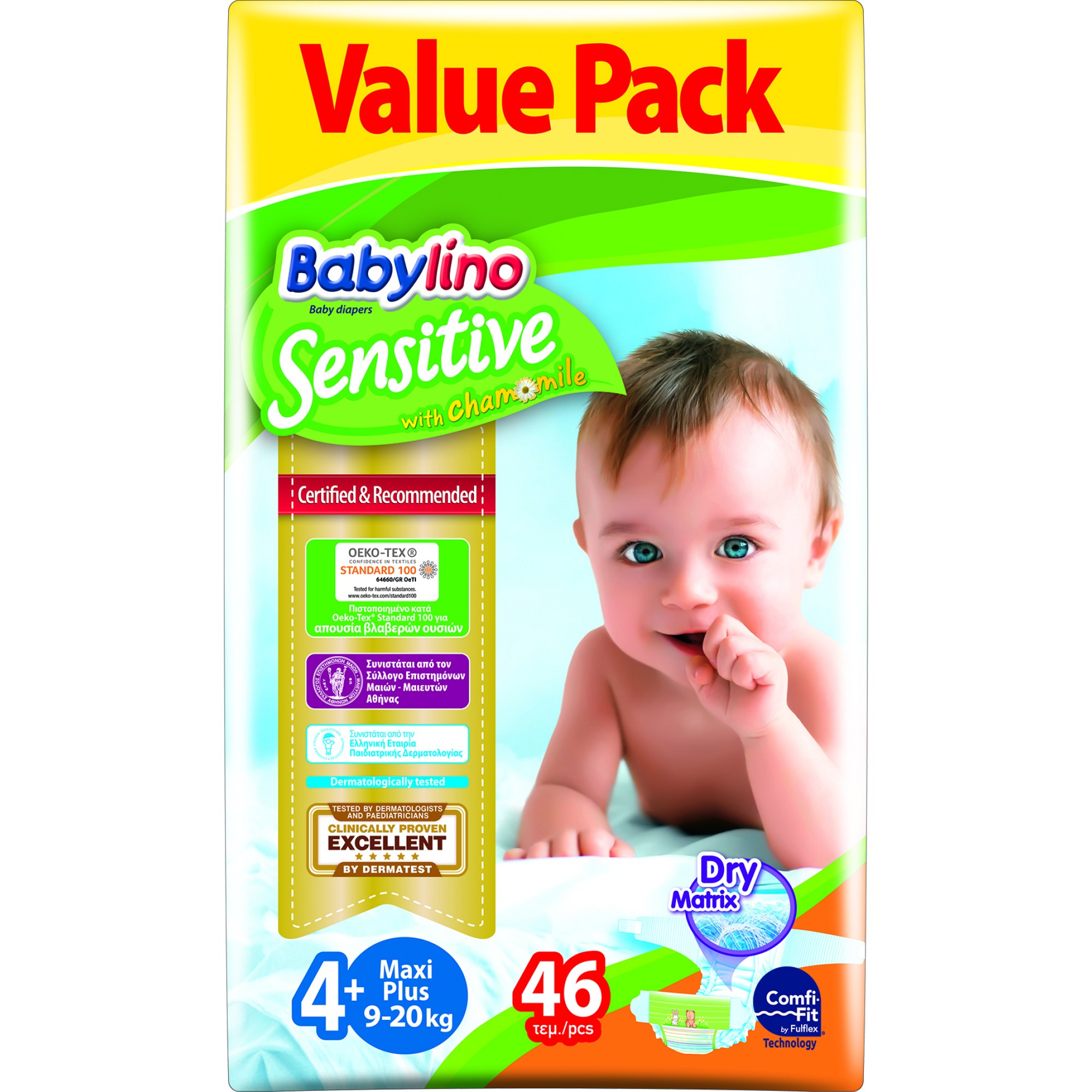 Scutece Babylino Sensitive Economy  N4+ 9-20kg/46 buc