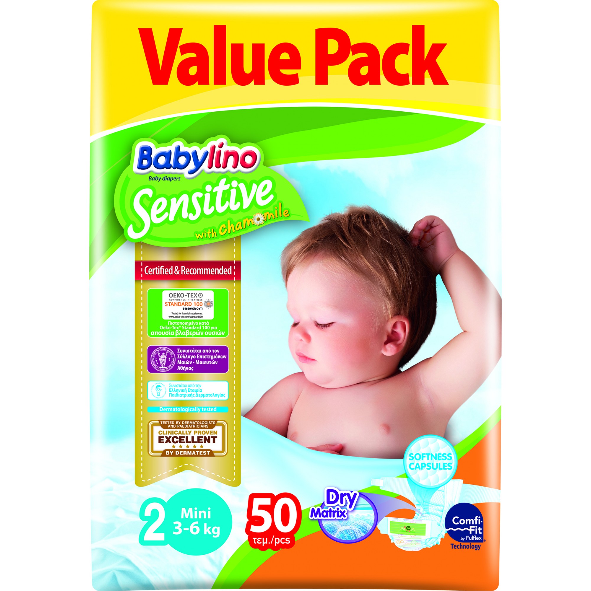 Scutece Babylino Sensitive Economy N2 3-6kg/50 buc