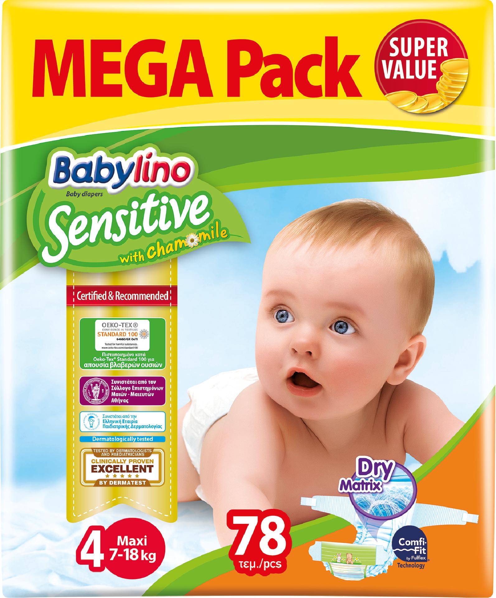 Scutece Babylino Sensitive Megapack Maxi N4 78 buc