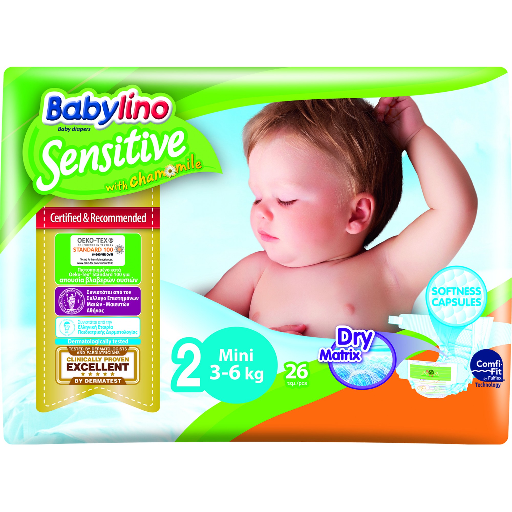 Scutece Babylino Sensitive N2 3-6kg/26 buc