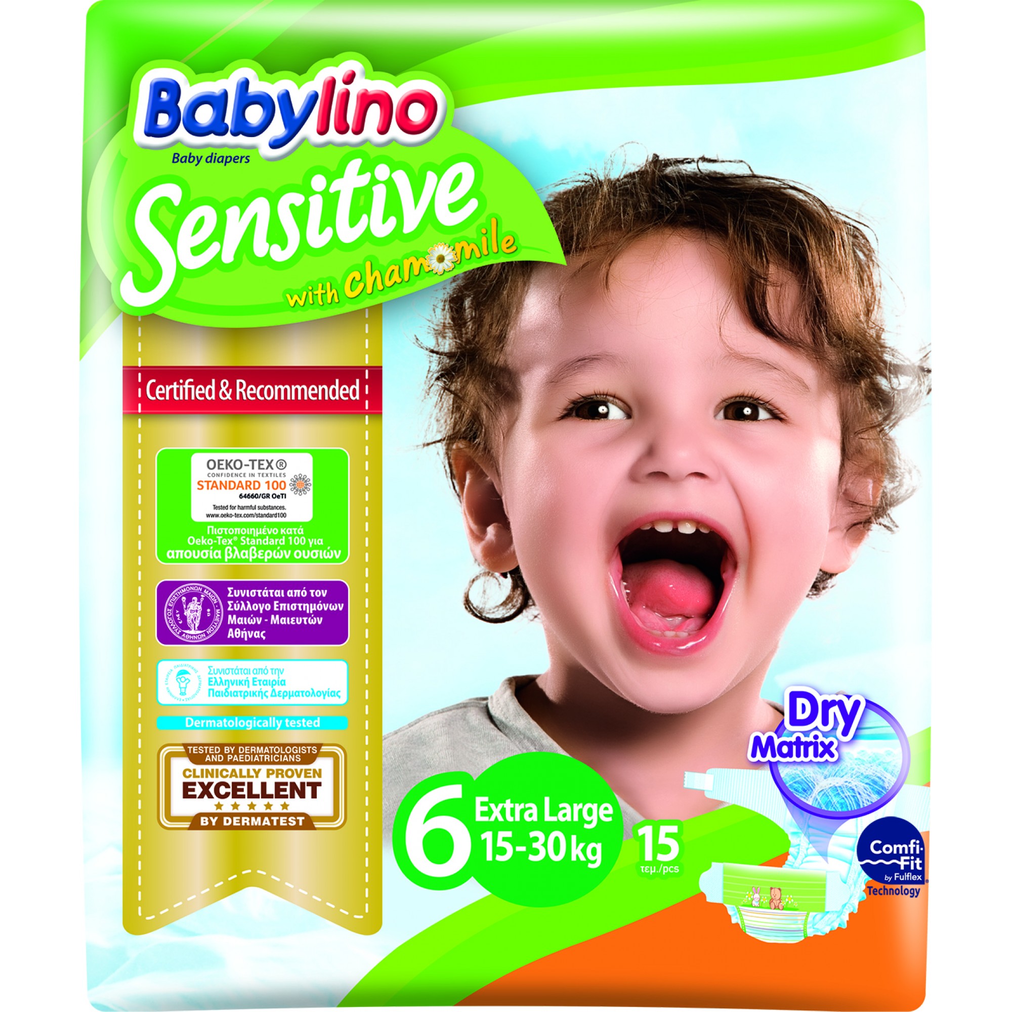 Scutece Babylino Sensitive N6 15-30kg/15 buc