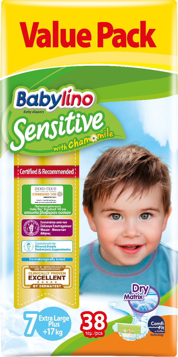 Scutece Babylino Sensitive Valuepack N7, 17+ KG, 38 buc
