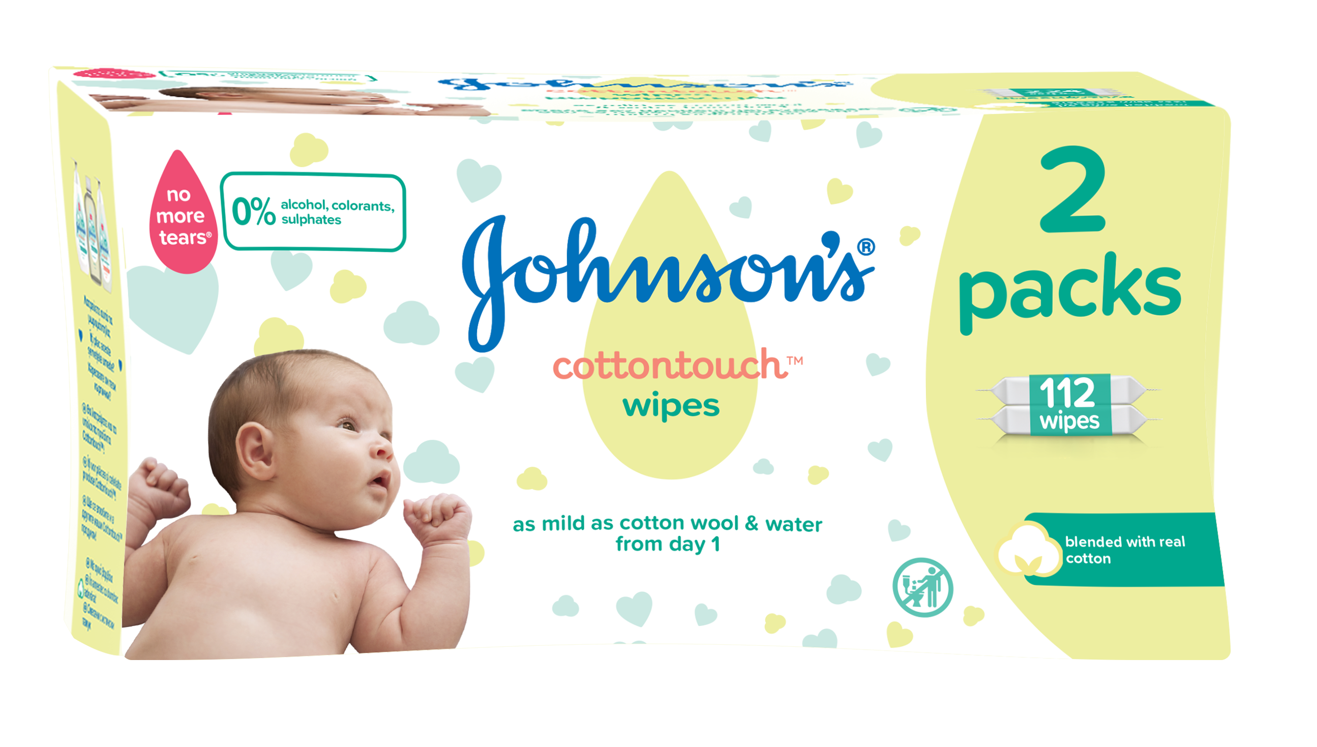 Servetele umede Johnson's Baby Cotton Touch, 2x56 buc
