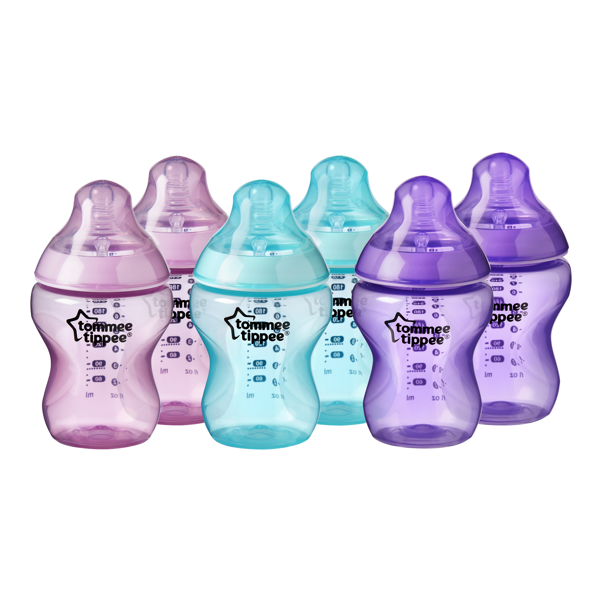 Set biberoane  ONL Fete Tommee Tippee 260 ml, 6 buc, 0luni+,  Multicolor image 1