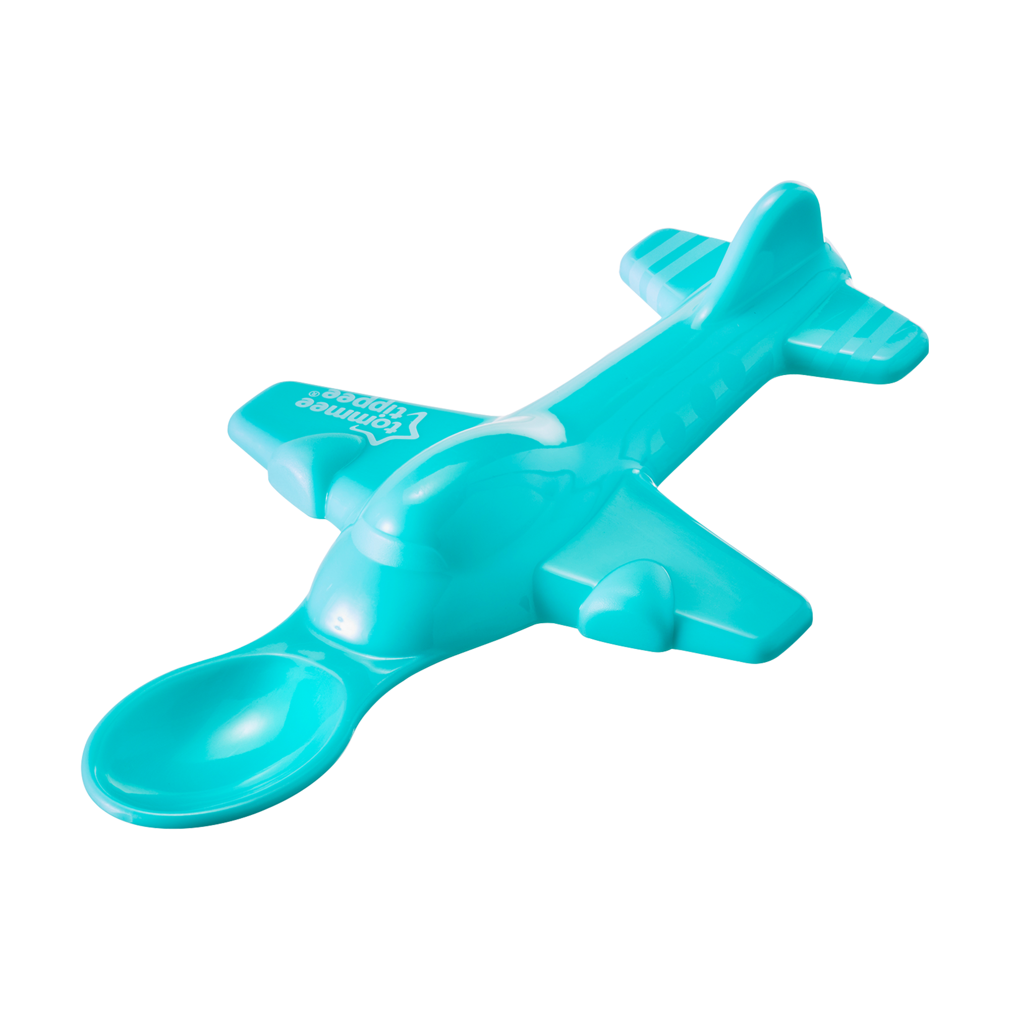 Set lingurite sub forma de avion, Tommee Tippee, baieti, 4luni+, 2 buc, Turquoise image 2