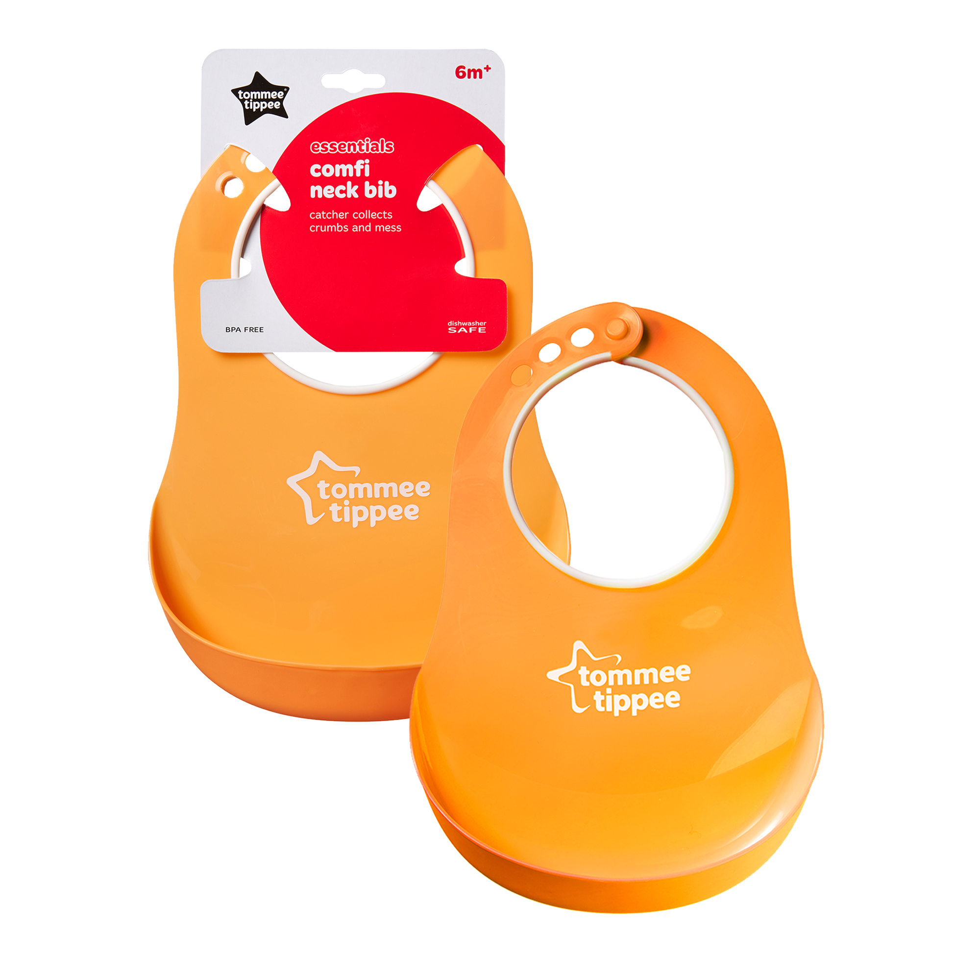 Baveta Comfy Neck, Tommee Tippee, 1 buc, Portocaliu