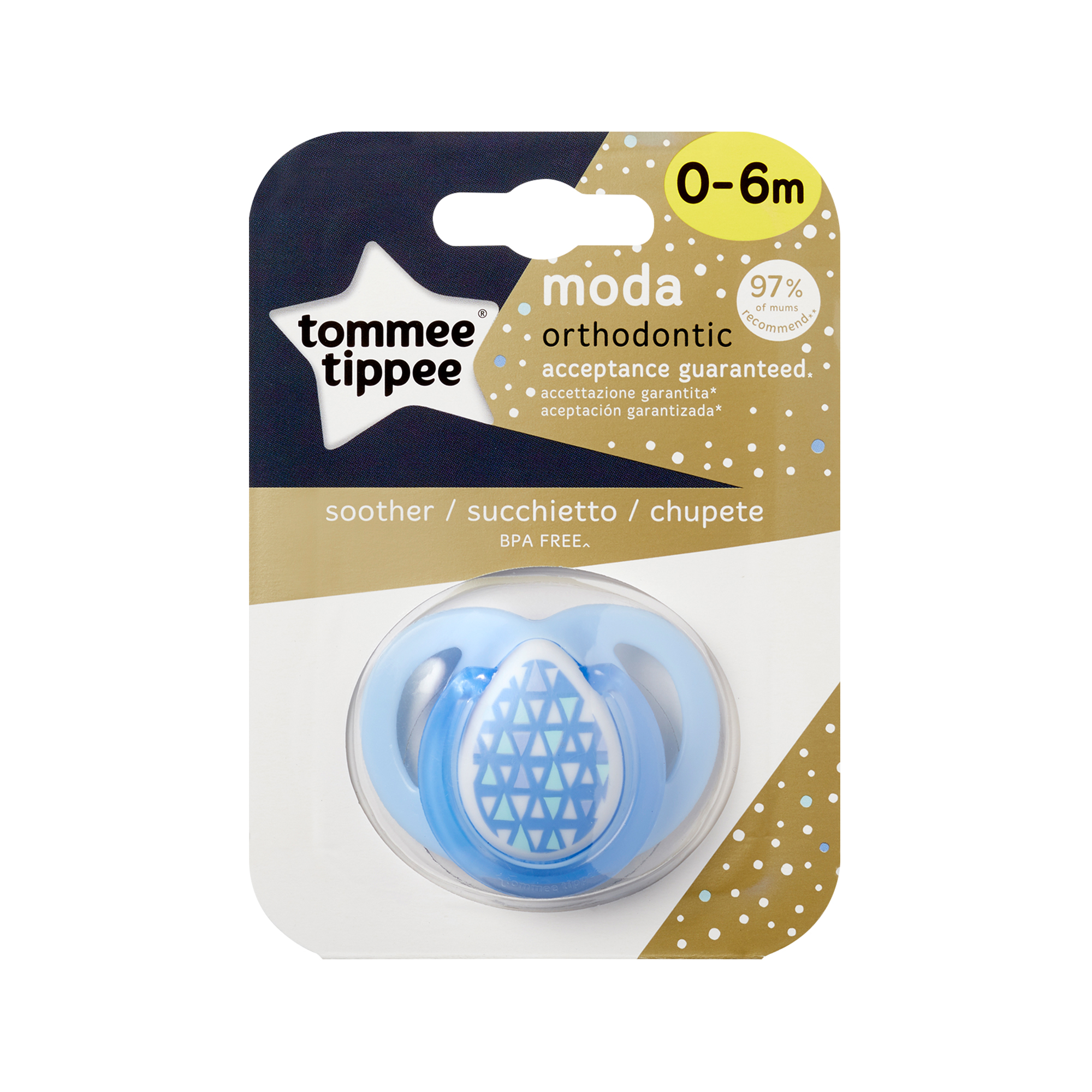 Suzeta Ortodontica Moda, Tommee Tippee, Bleu, 0-6 luni, Albastru image 1