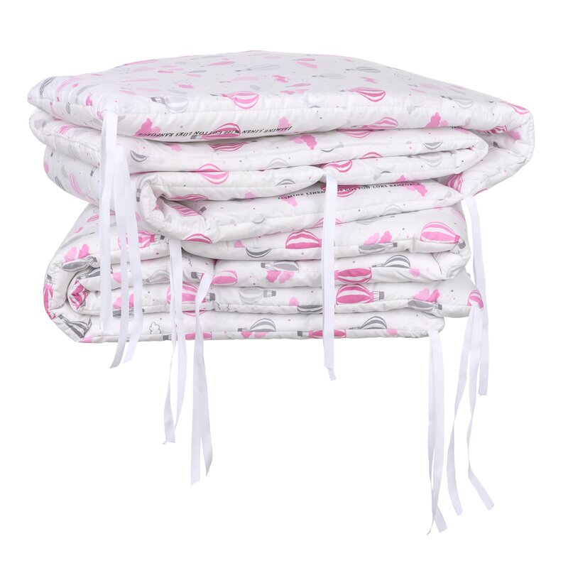 Babyneeds - Set aparatori pat, 120x60 cm, Baloane, Roz